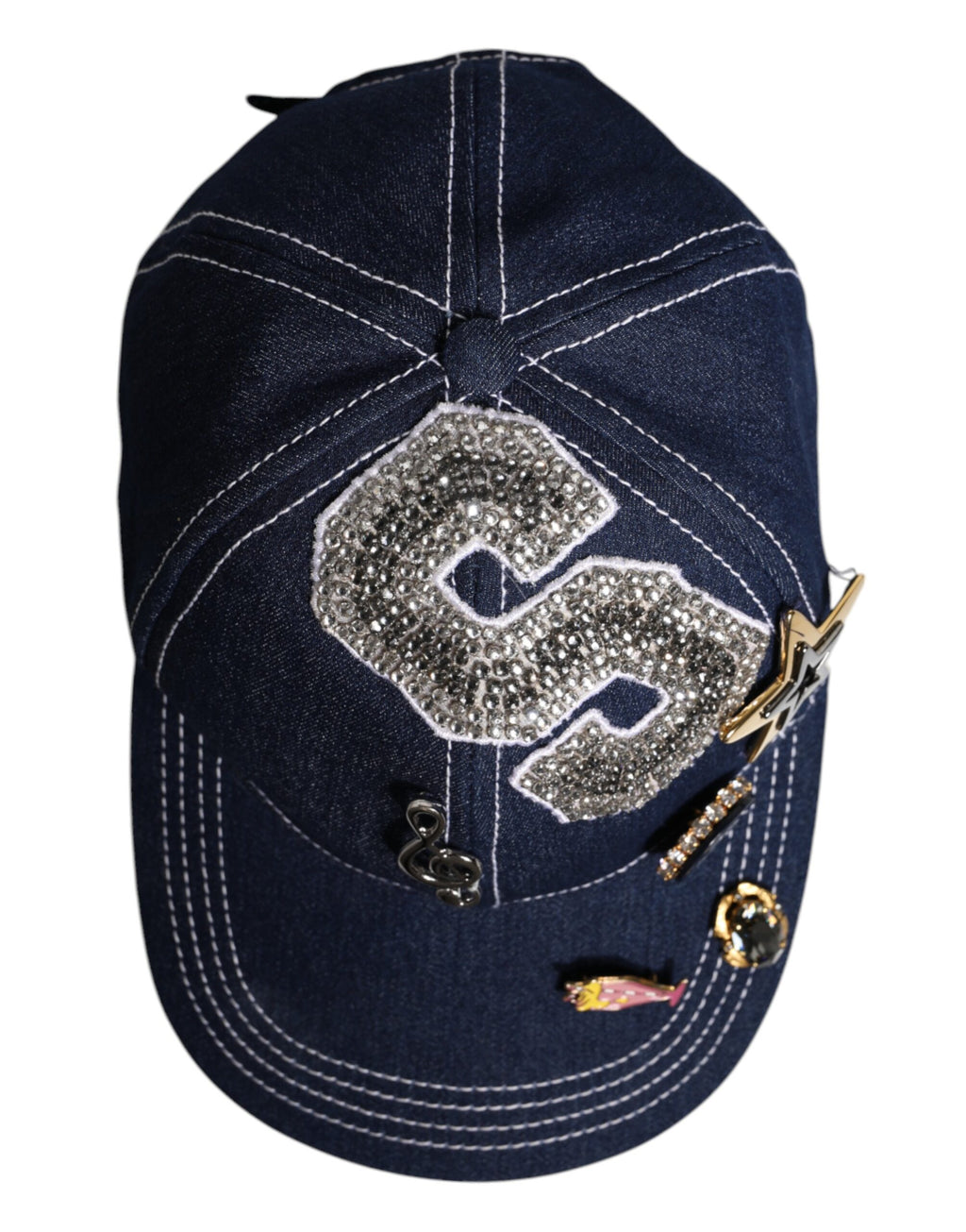 Dolce &amp; Gabbana – Baseballkappe mit blauer Kristallverzierung