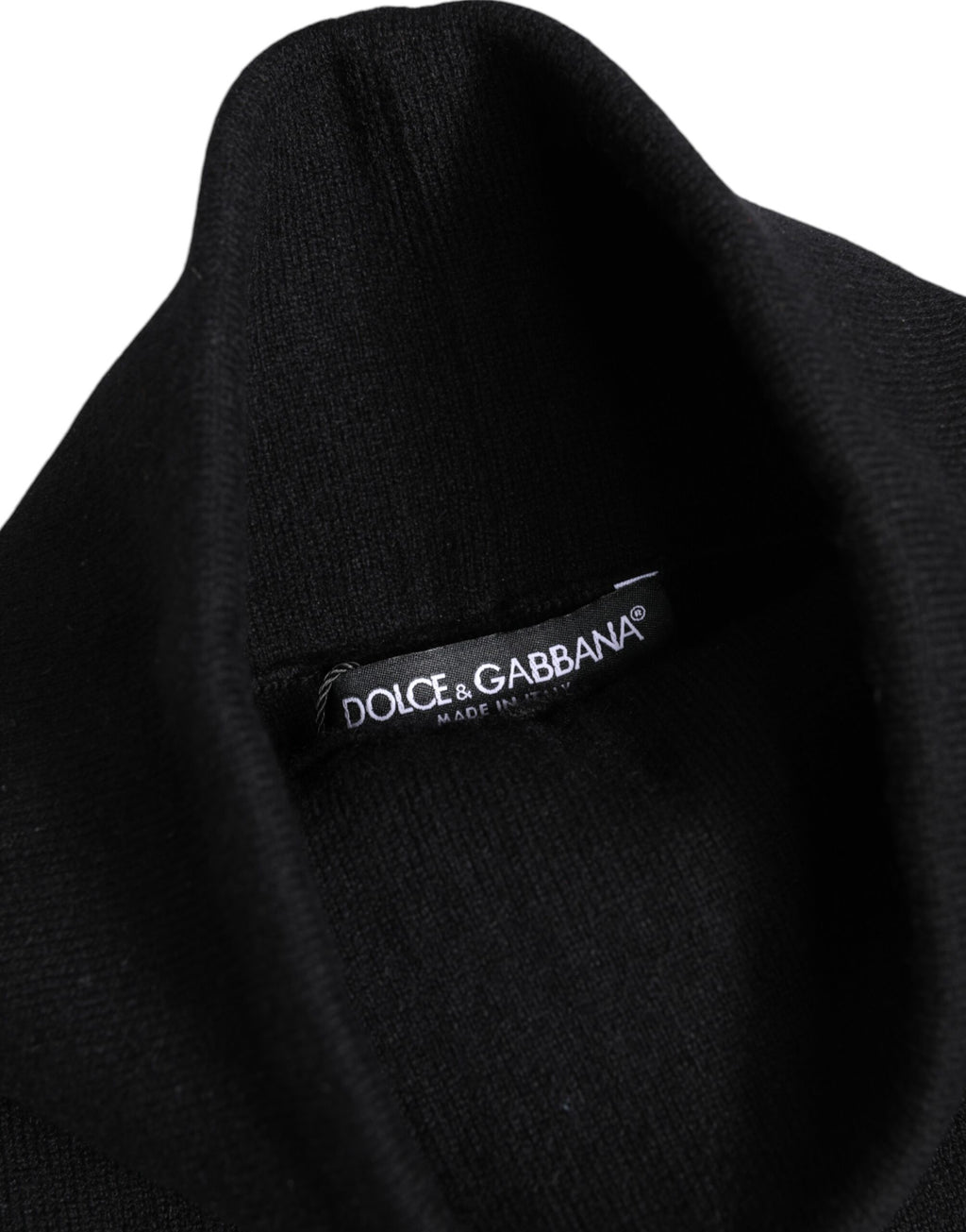 Dolce &amp; Gabbana – Schwarzer, gestrickter Halswärmer-Foulardschal aus Kaschmir