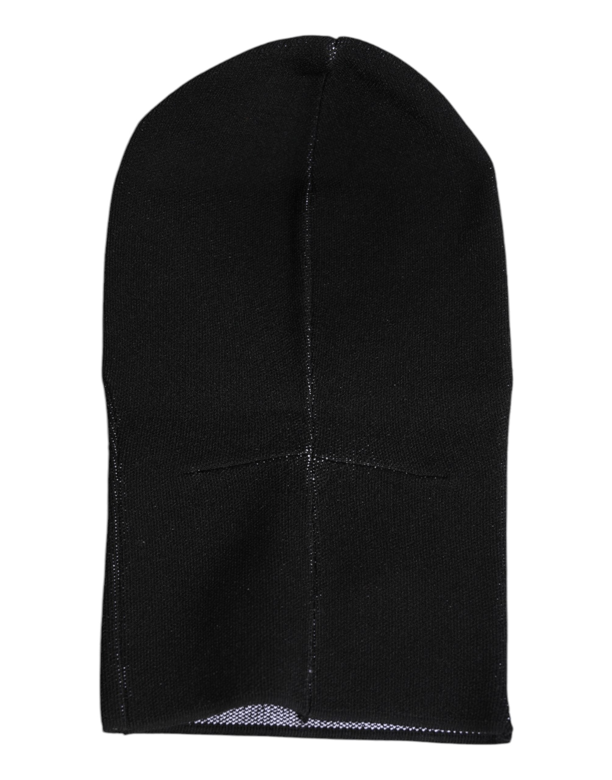 Dolce &amp; Gabbana – Schwarze, gestrickte Skimaske aus Kaschmir – Balaclava-Mütze