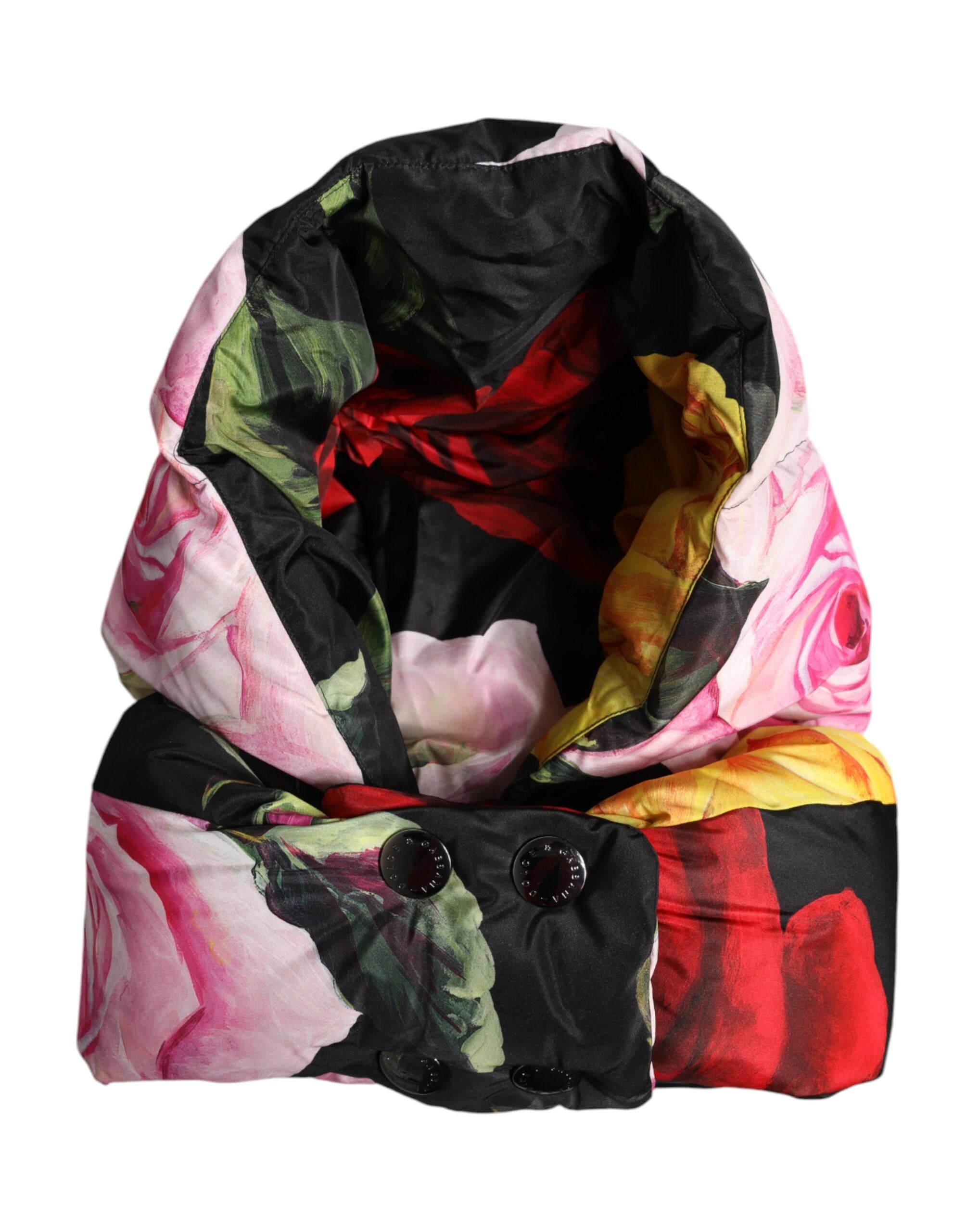 Dolce &amp; Gabbana – Schwarzer Wickelhut mit Blumenmuster