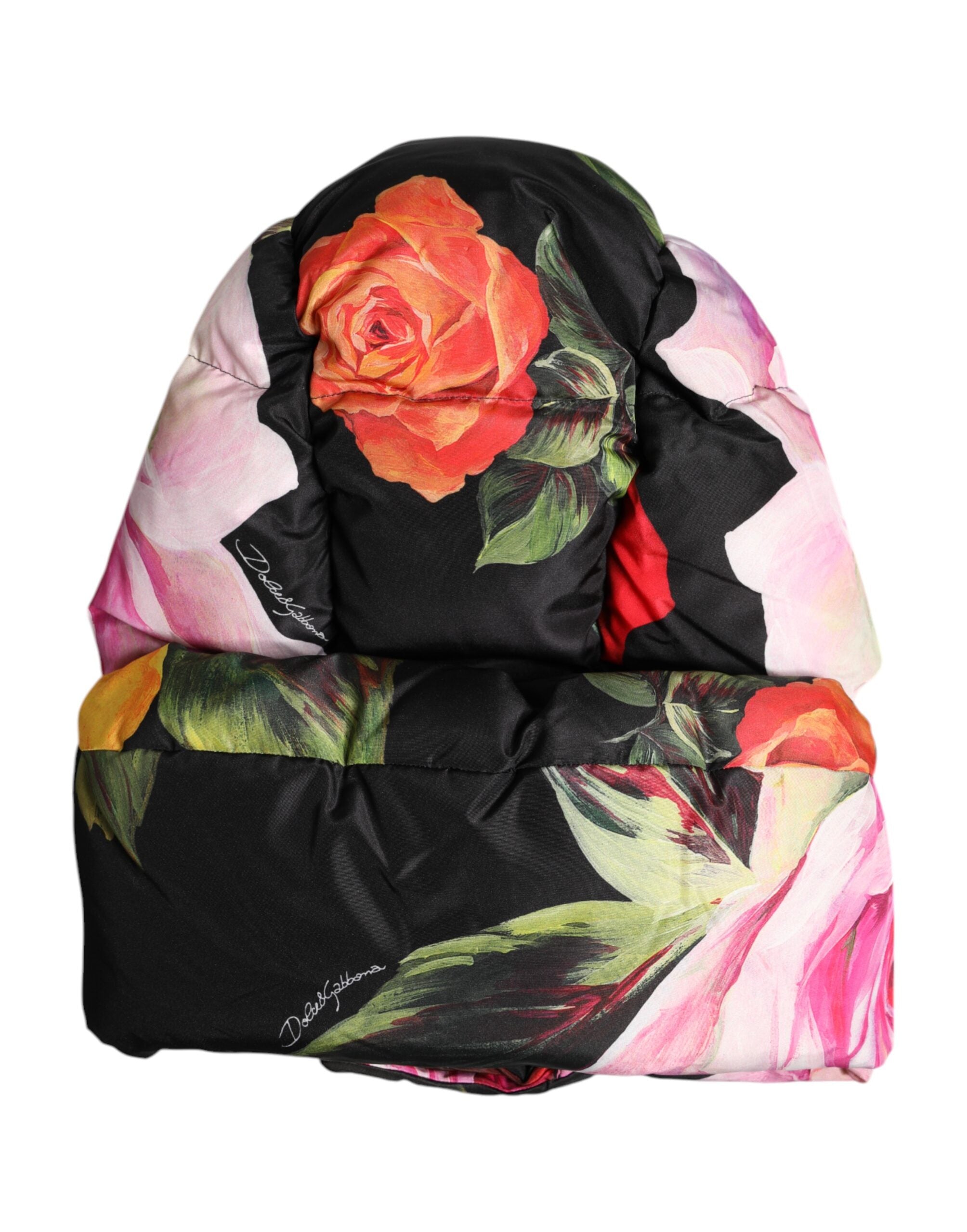 Dolce &amp; Gabbana – Schwarzer Wickelhut mit Blumenmuster