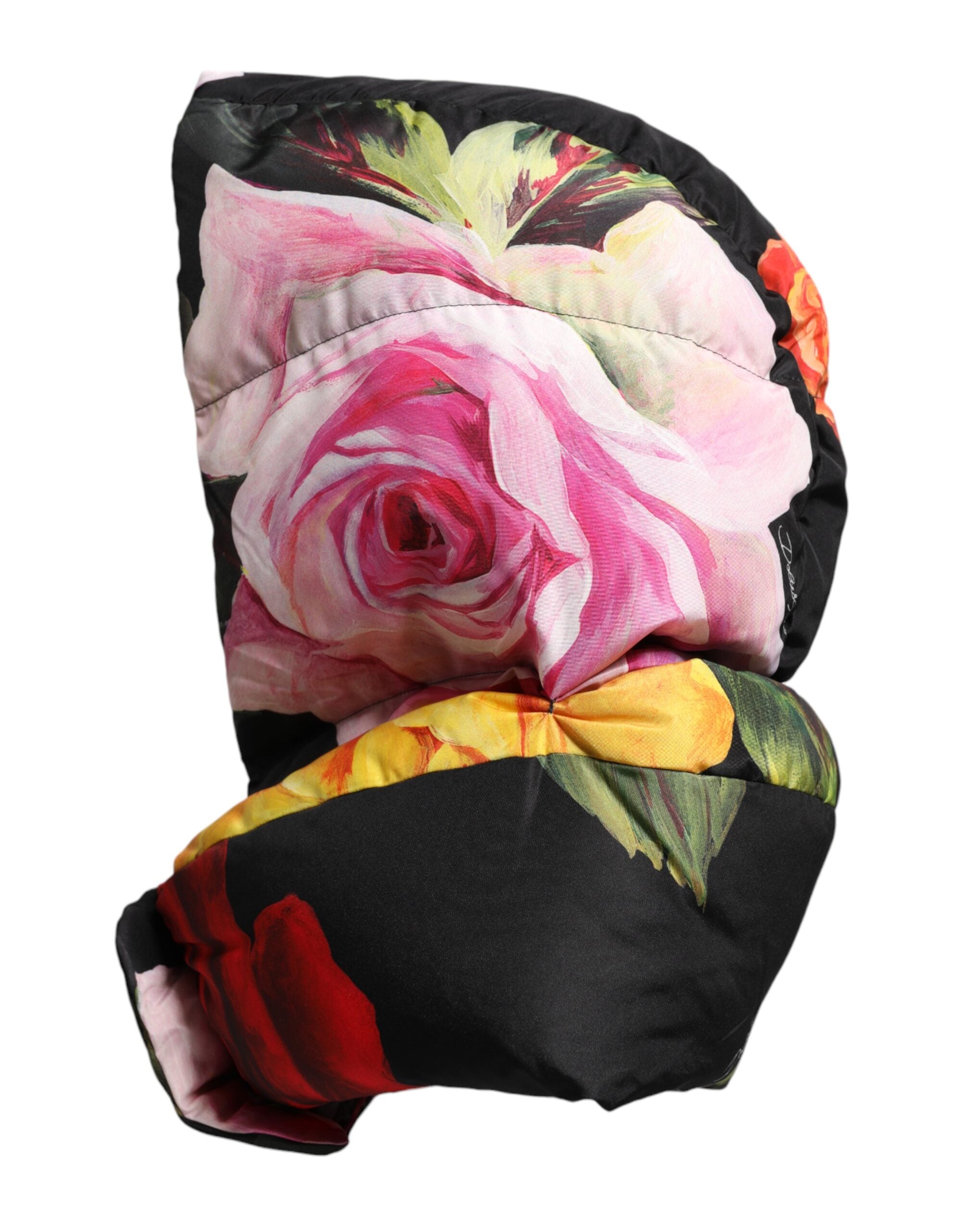 Dolce &amp; Gabbana – Schwarzer Wickelhut mit Blumenmuster