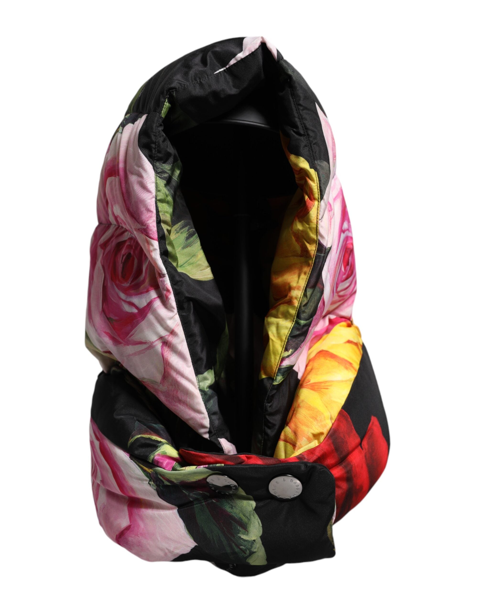 Dolce &amp; Gabbana – Schwarzer Wickelhut mit Blumenmuster