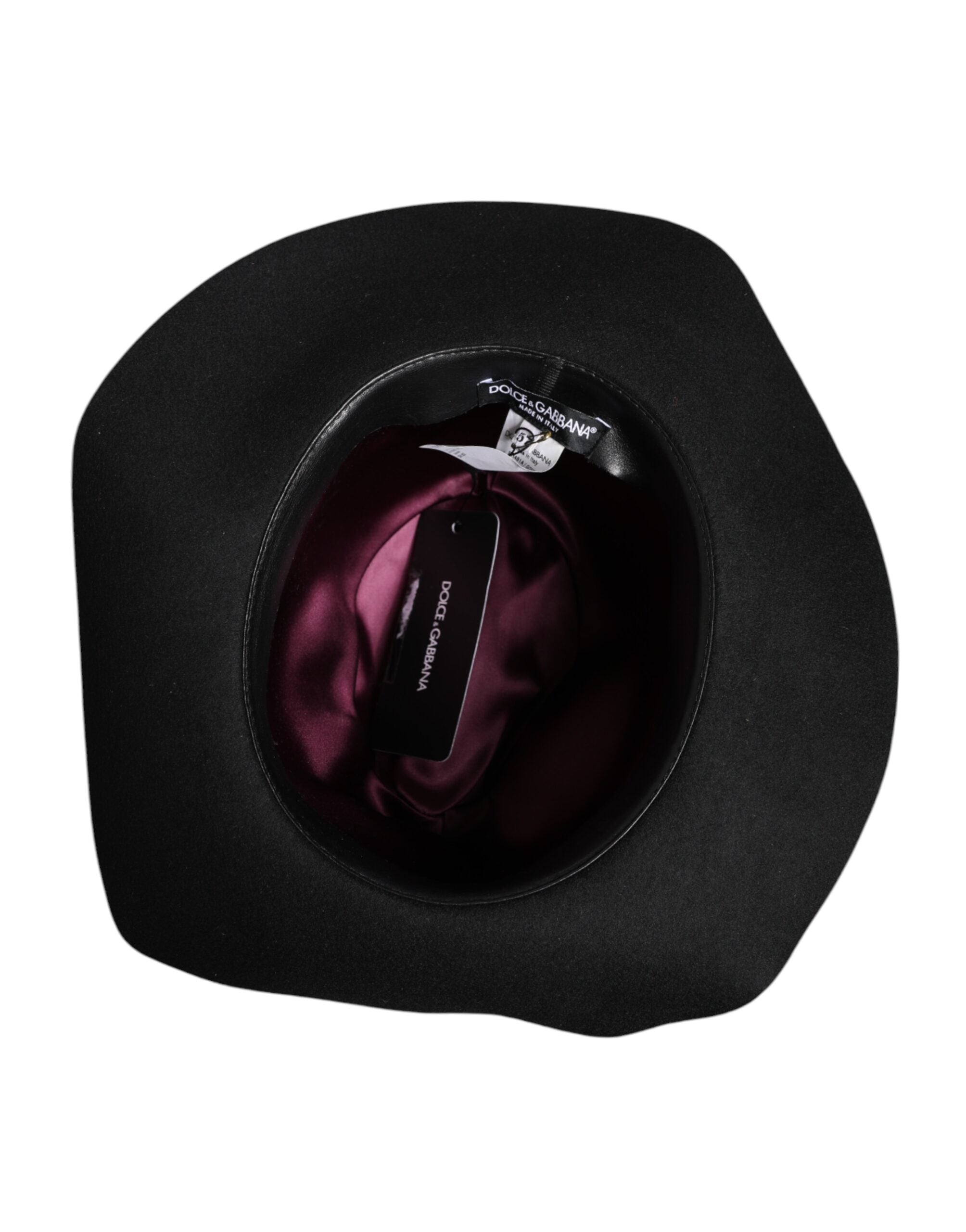 Dolce &amp; Gabbana – Schwarzer Trilby-Fedora-Hut mit breiter Krempe