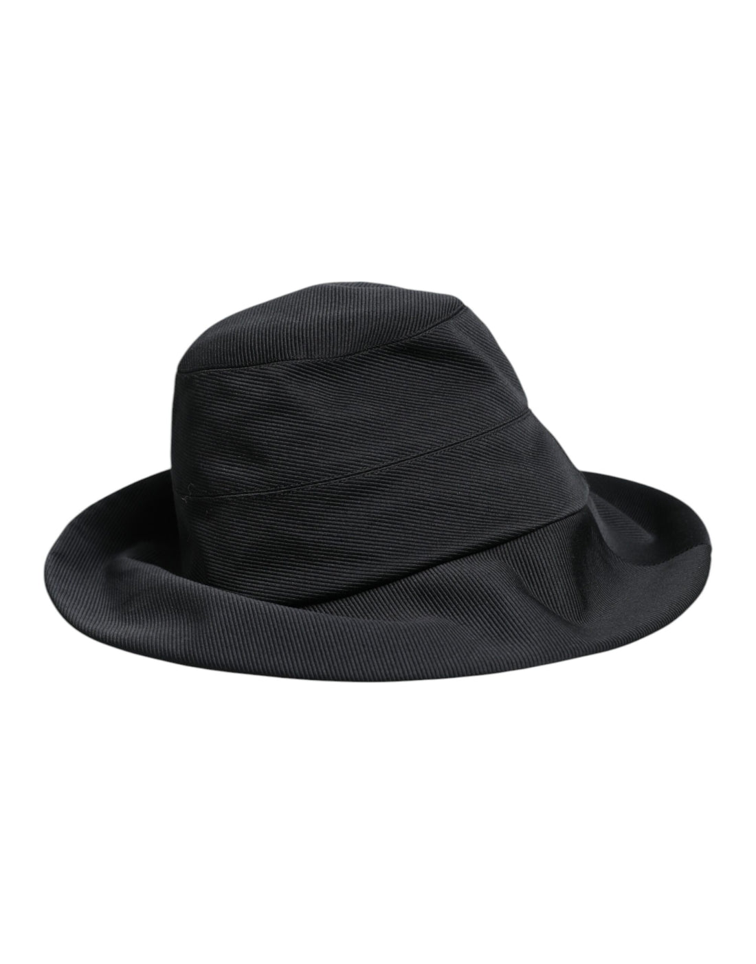 Dolce &amp; Gabbana – Fedora-Hut aus schwarzer Baumwolle mit breiter Krempe