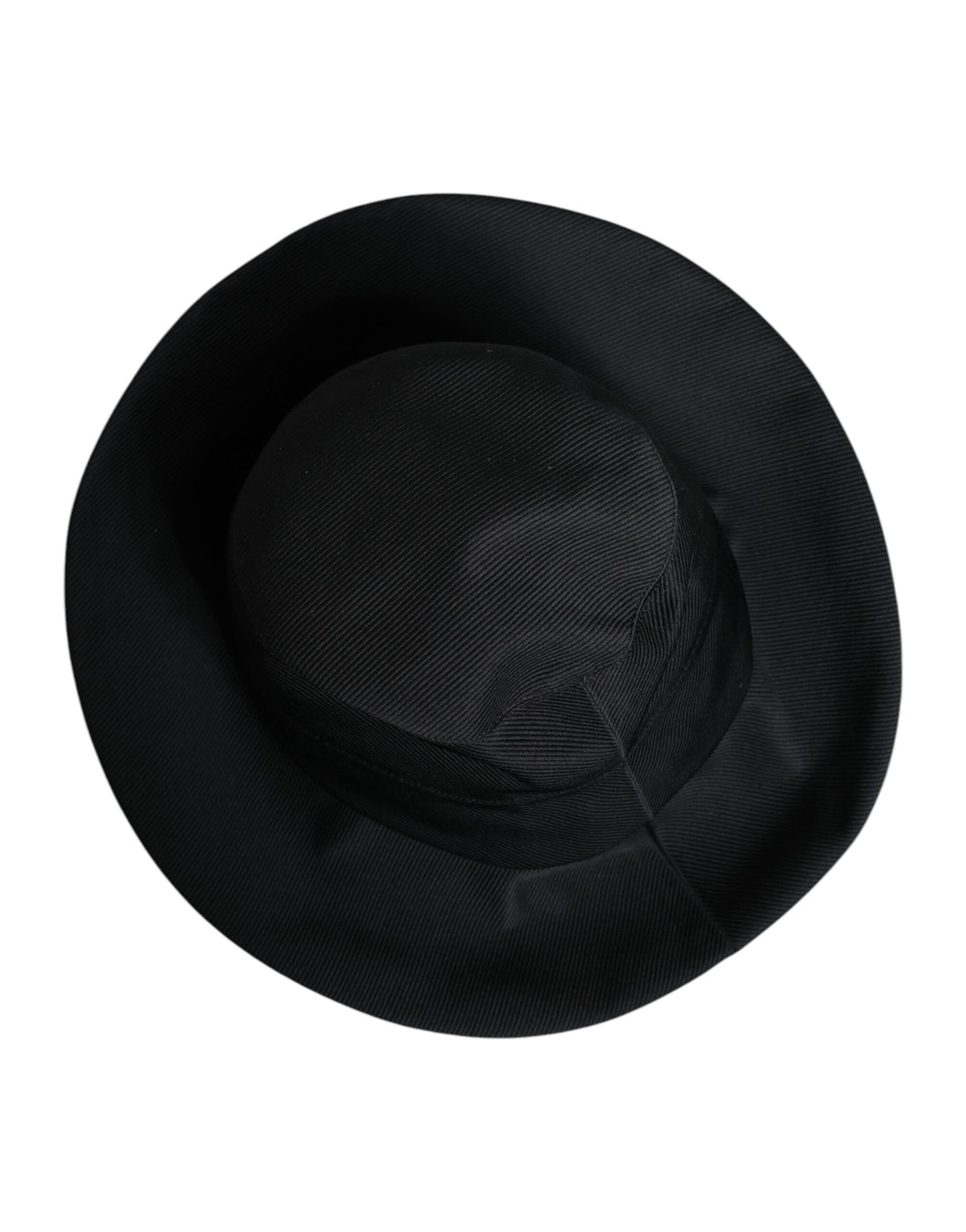 Dolce &amp; Gabbana – Fedora-Hut aus schwarzer Baumwolle mit breiter Krempe