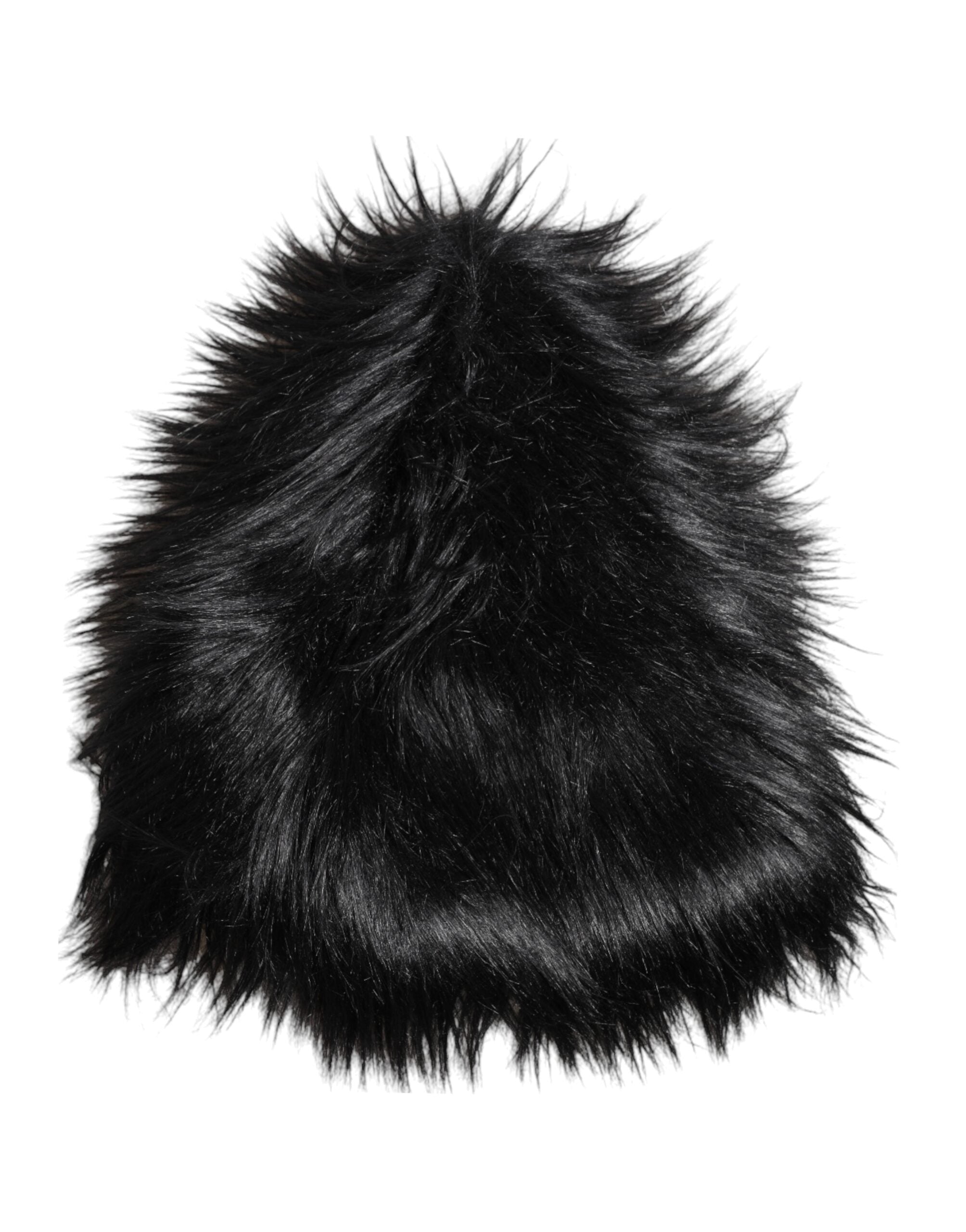 Dolce &amp; Gabbana Damen-Fischerhut aus schwarzem Acrylfell