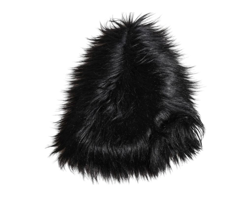 Dolce &amp; Gabbana Damen-Fischerhut aus schwarzem Acrylfell