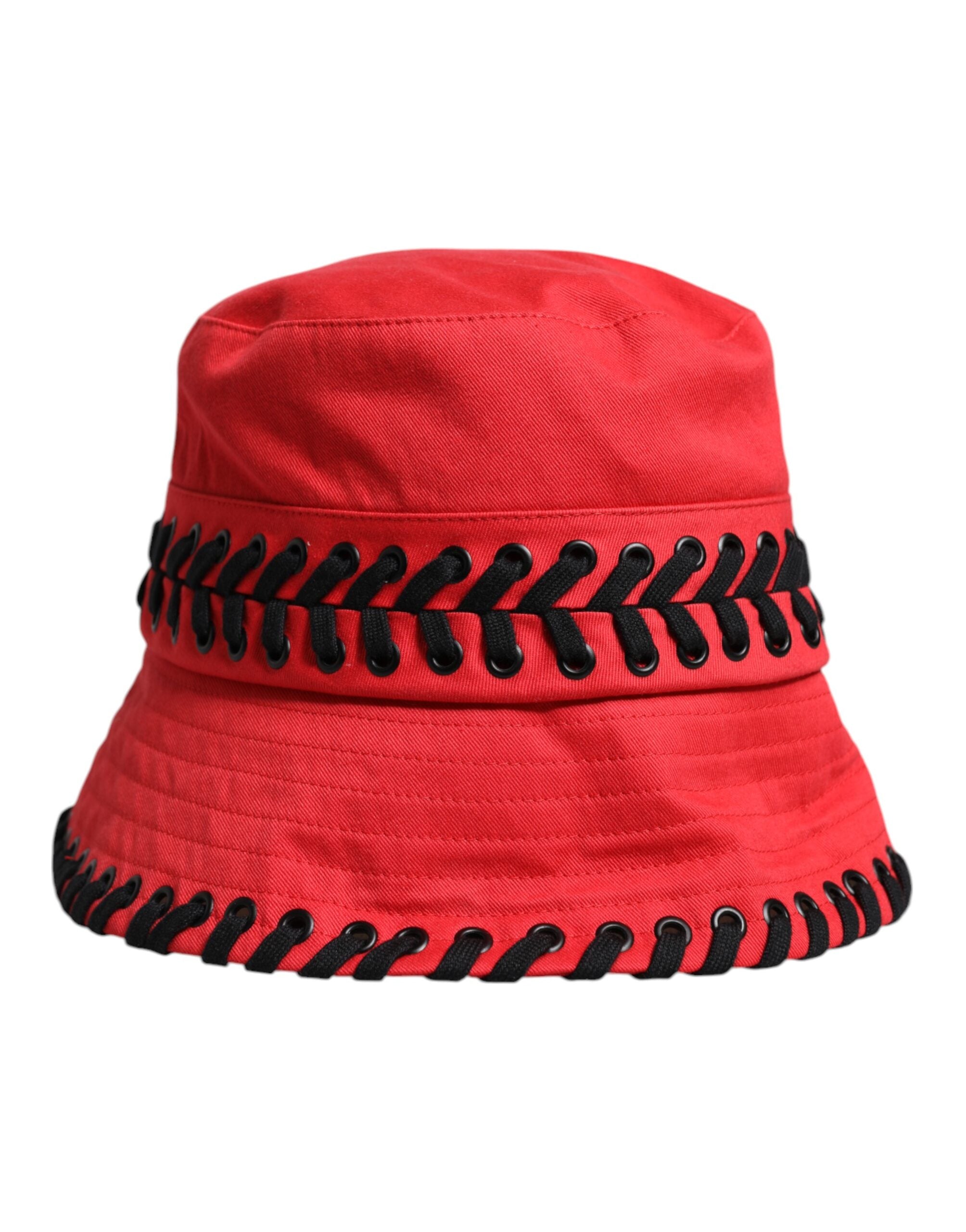 Dolce &amp; Gabbana – Fischerhut aus Polyester mit breiter Krempe und roter Spitze