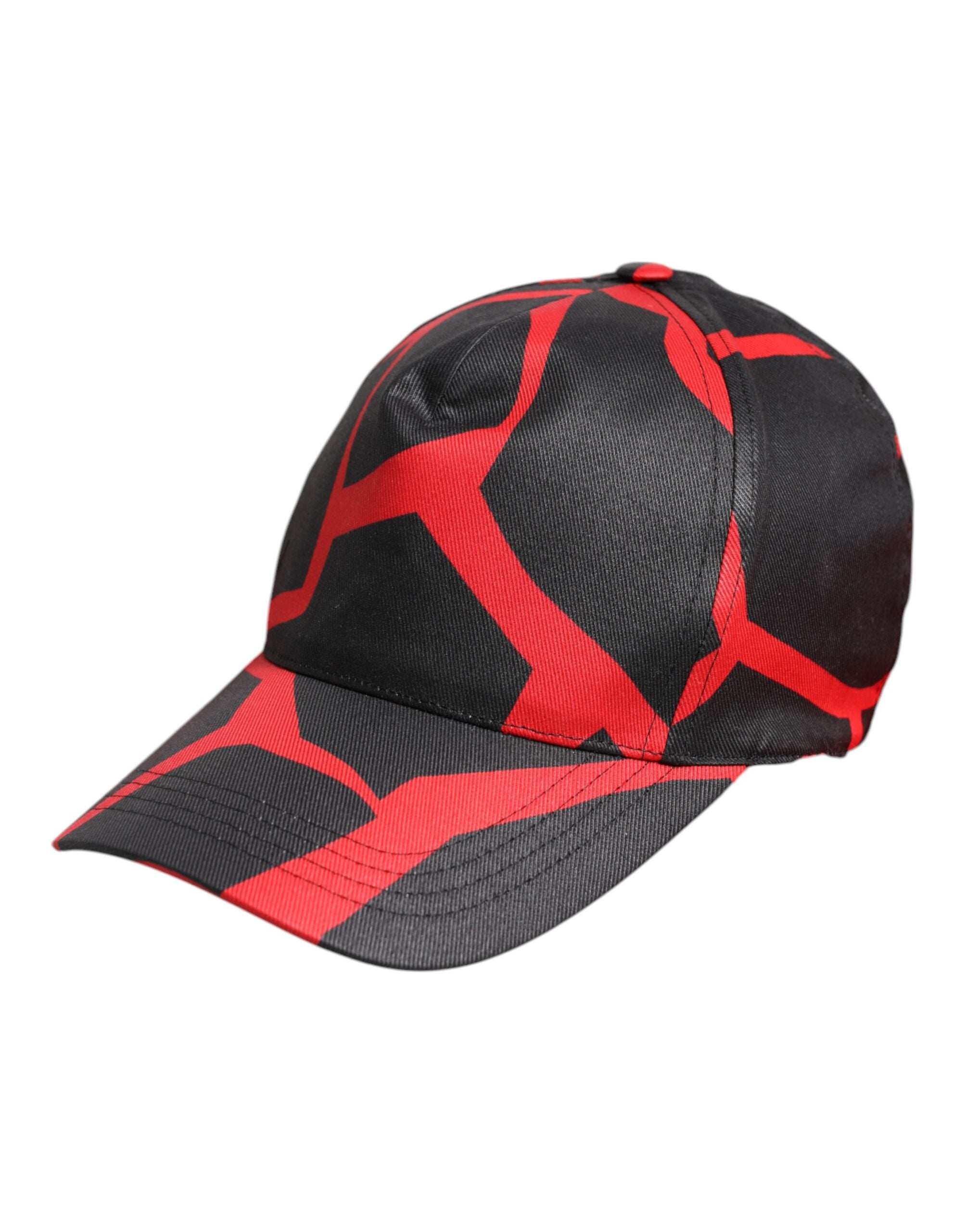 Dolce &amp; Gabbana – Baseballkappe aus Baumwolle mit rot-schwarzer Spitze und Tüll