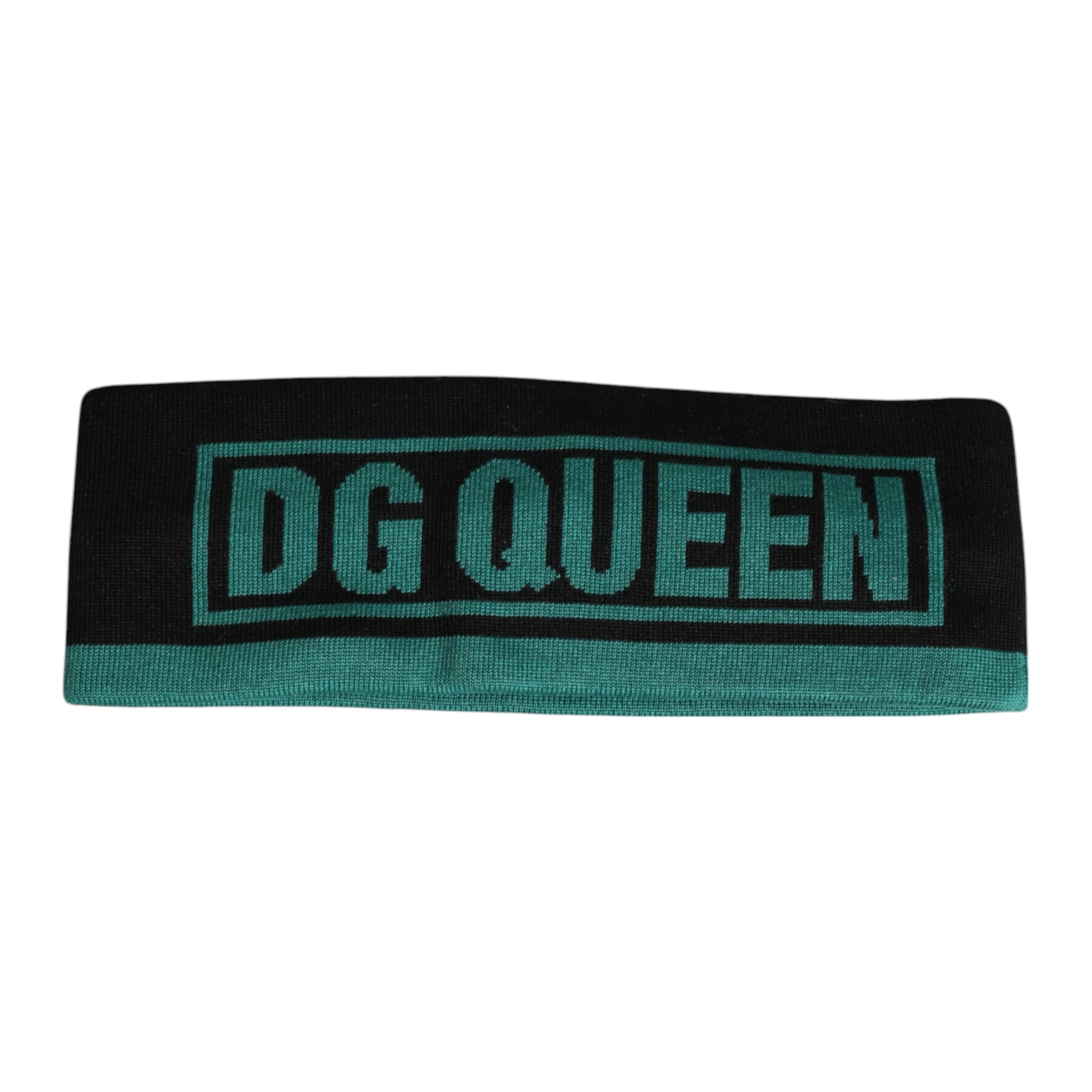 Dolce &amp; Gabbana – Schwarze Strickmütze „DG Queen“ aus Seide