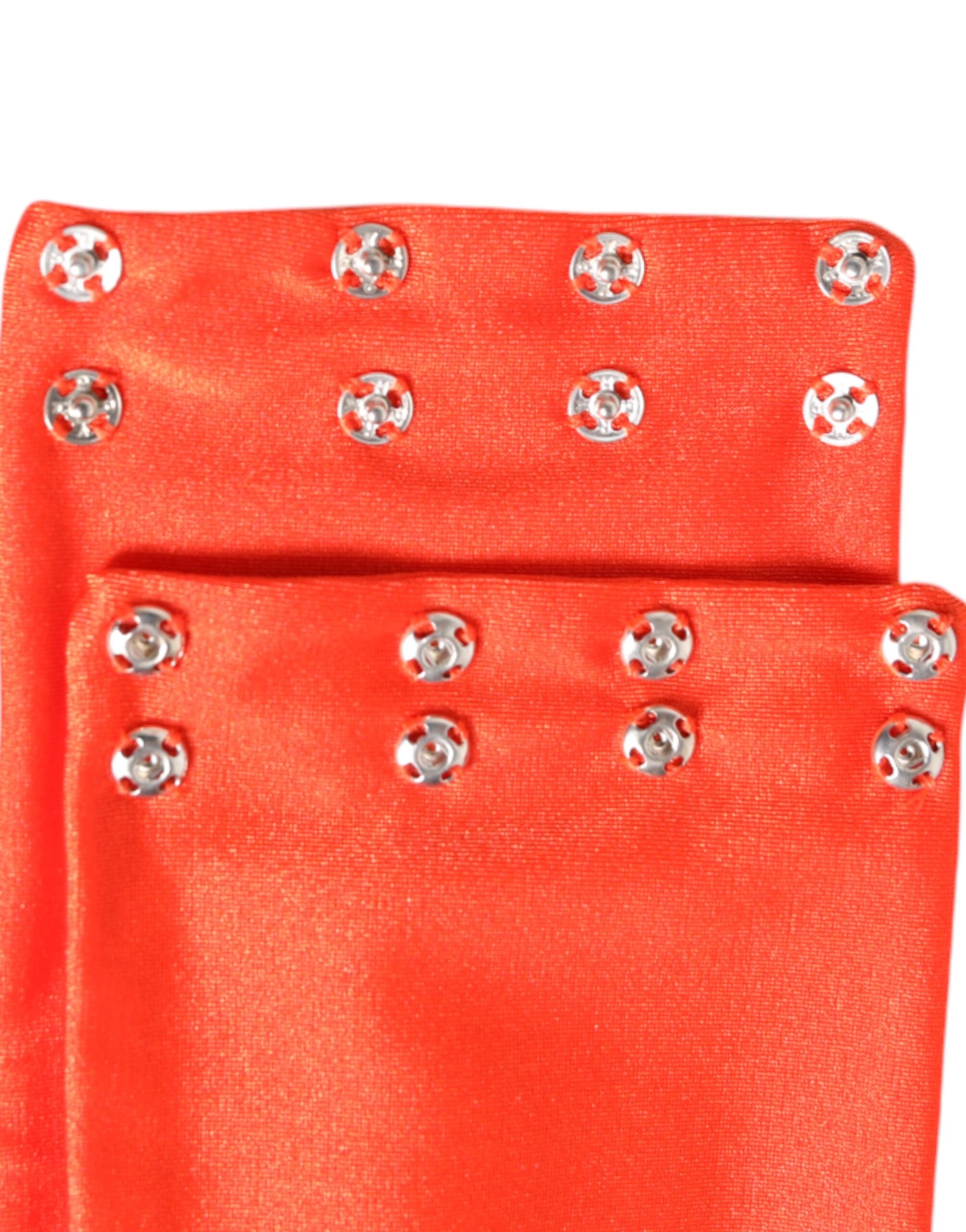 Dolce &amp; Gabbana Orange Nylon Stretch Damen Halswärmer Schal