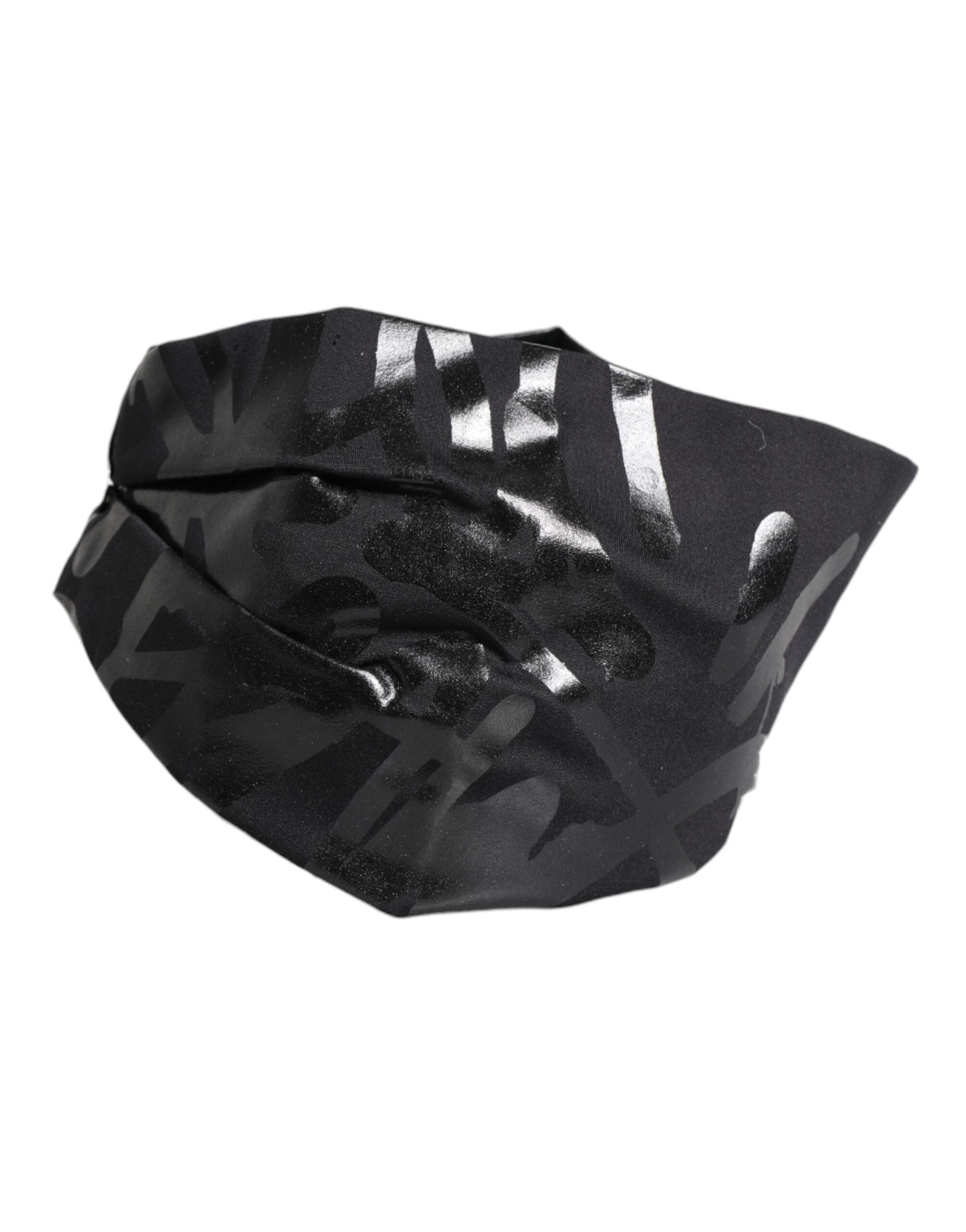 Dolce &amp; Gabbana – Schwarzes Nylon-Stretch-Stirnband mit DG-Logo