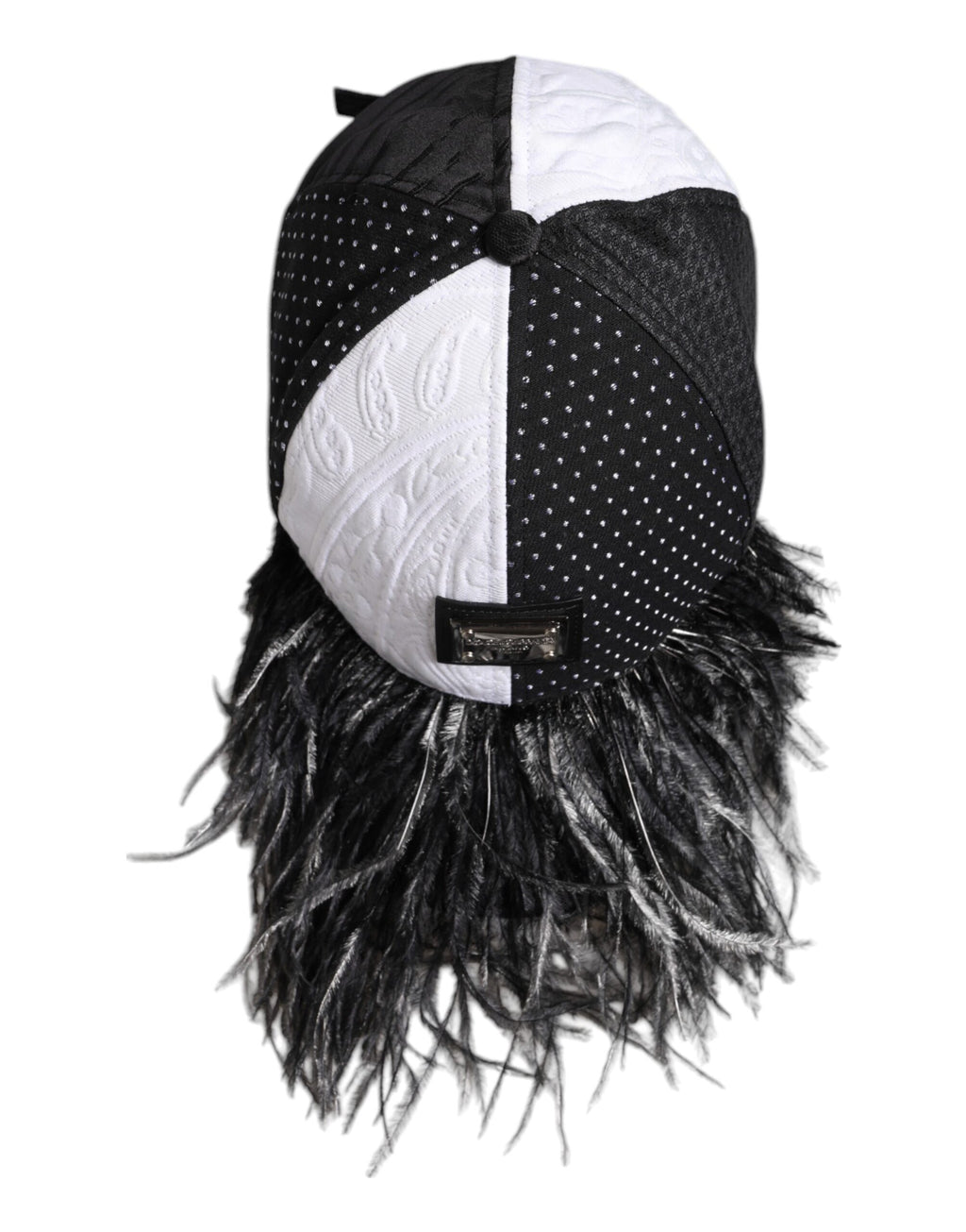 Dolce &amp; Gabbana – Baseballkappe mit Federn und weißen und schwarzen Punkten