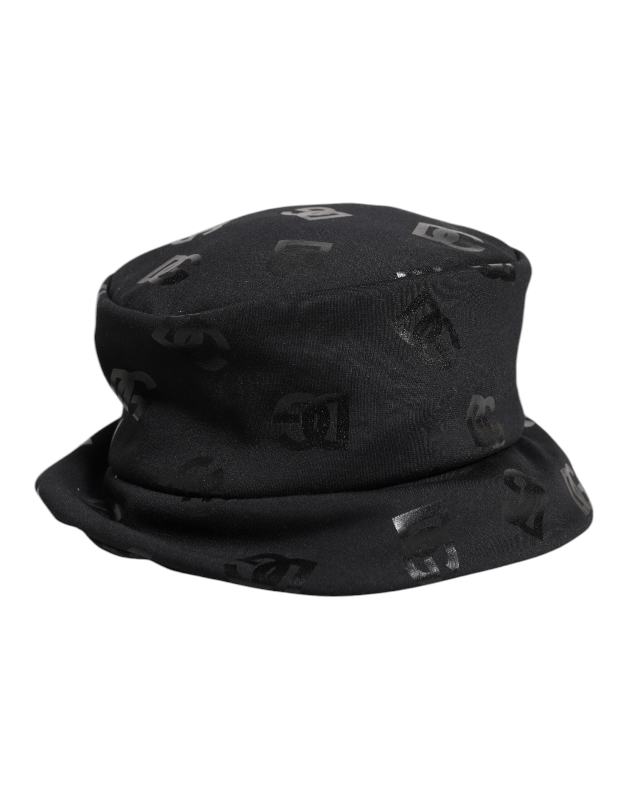 Dolce &amp; Gabbana Schwarzer Fischerhut aus Polyester-Jacquard mit DG-Monogramm