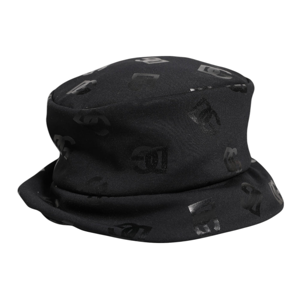 Dolce &amp; Gabbana Schwarzer Fischerhut aus Polyester-Jacquard mit DG-Monogramm