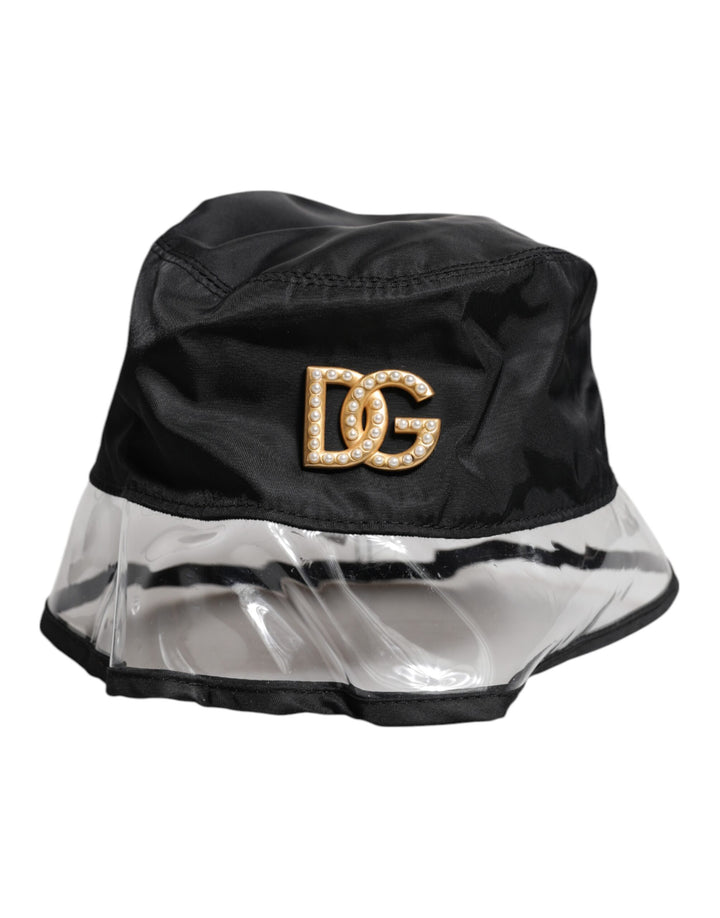 Dolce &amp; Gabbana – Fischerhut aus Nylon und PVC mit DG-Logo in Schwarz