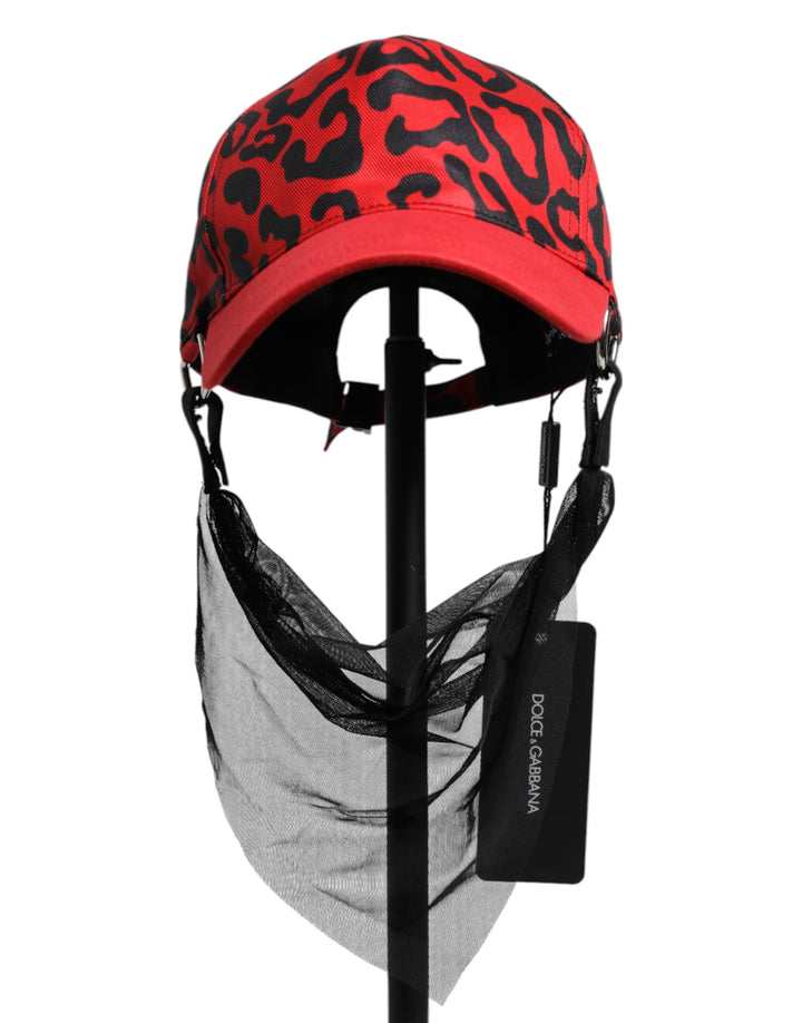 Dolce &amp; Gabbana Rote 6-Panel-Baseballkappe aus Baumwolle für Damen