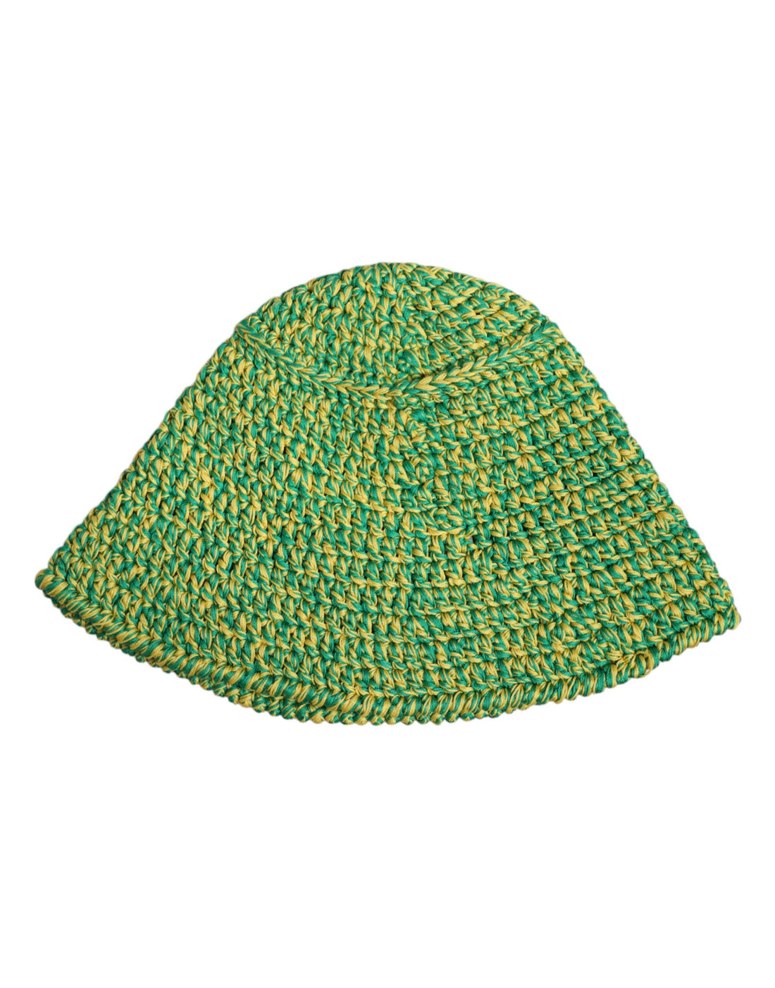 Dolce &amp; Gabbana, grüner Fischerhut aus gehäkelter Baumwolle mit DG-Logo