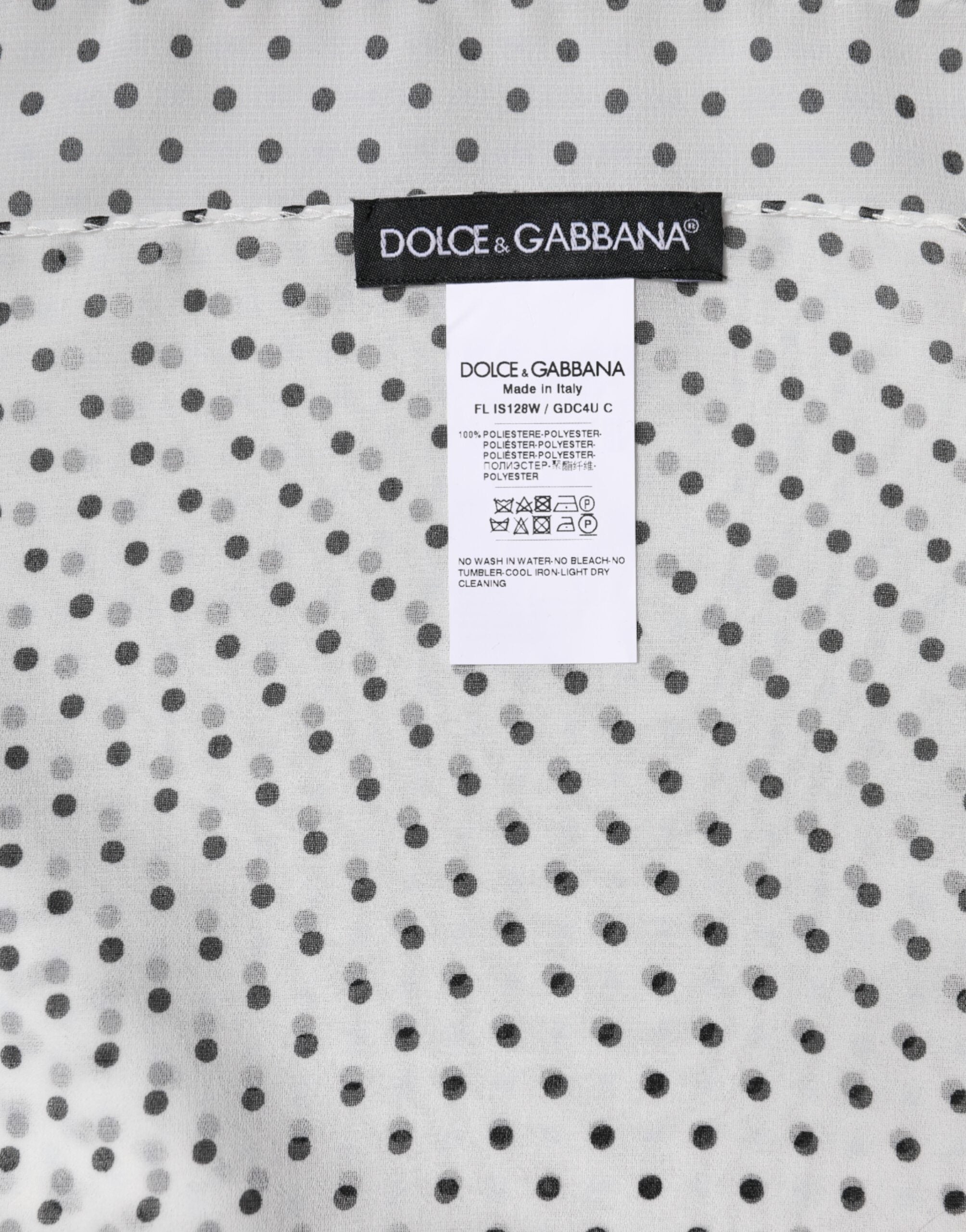 Dolce &amp; Gabbana – Weißer Wickelschal aus Polyester mit Punkten