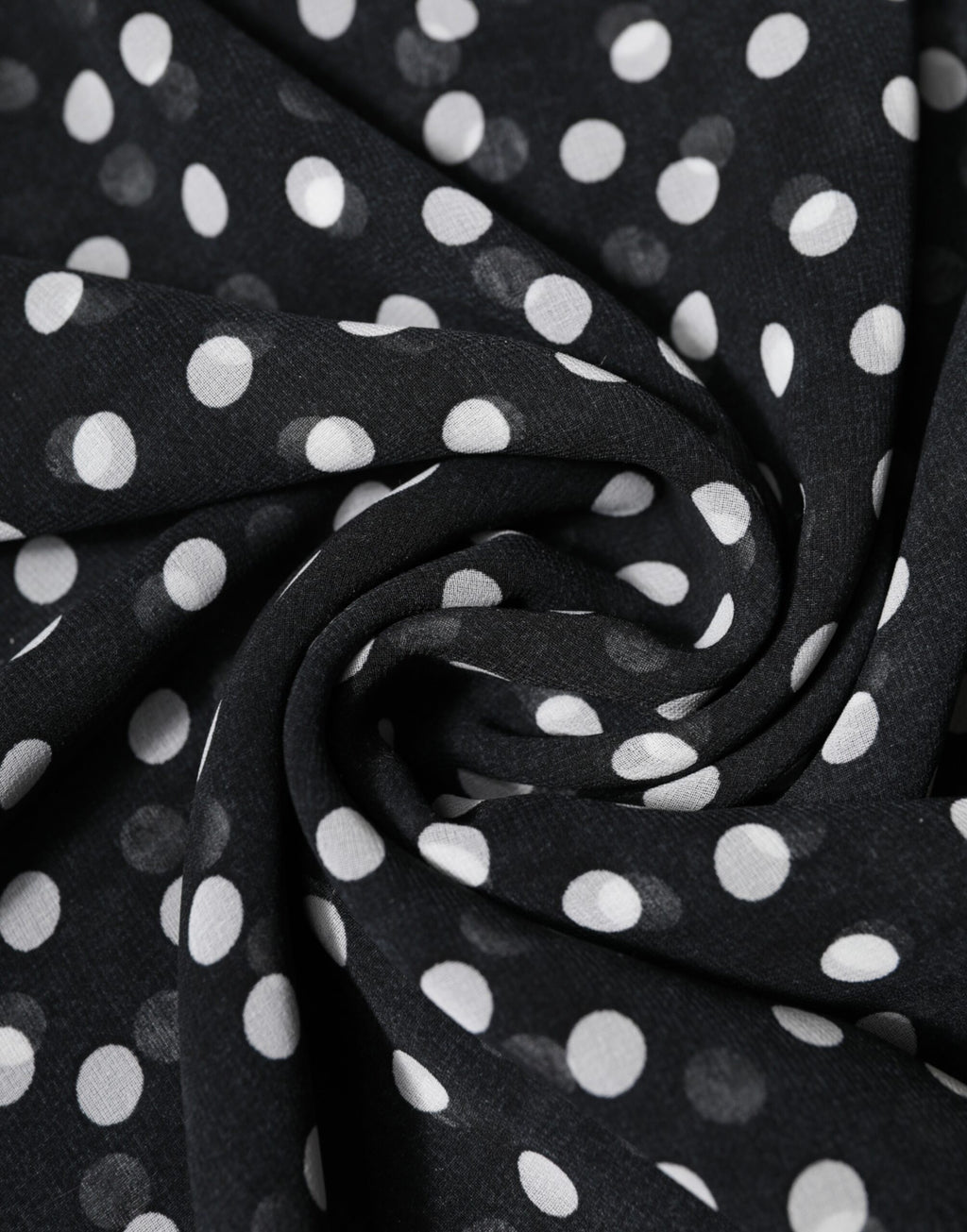 Dolce &amp; Gabbana – Schwarzer Wickelschal aus Polyester mit Punkten