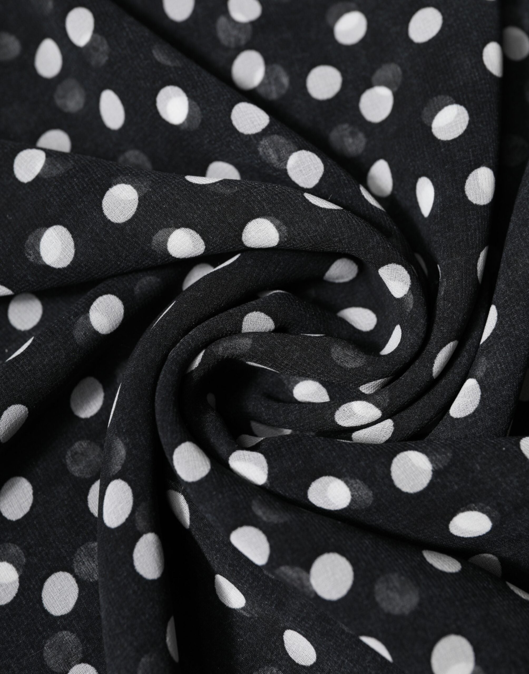 Dolce &amp; Gabbana – Schwarzer Wickelschal aus Polyester mit Punkten