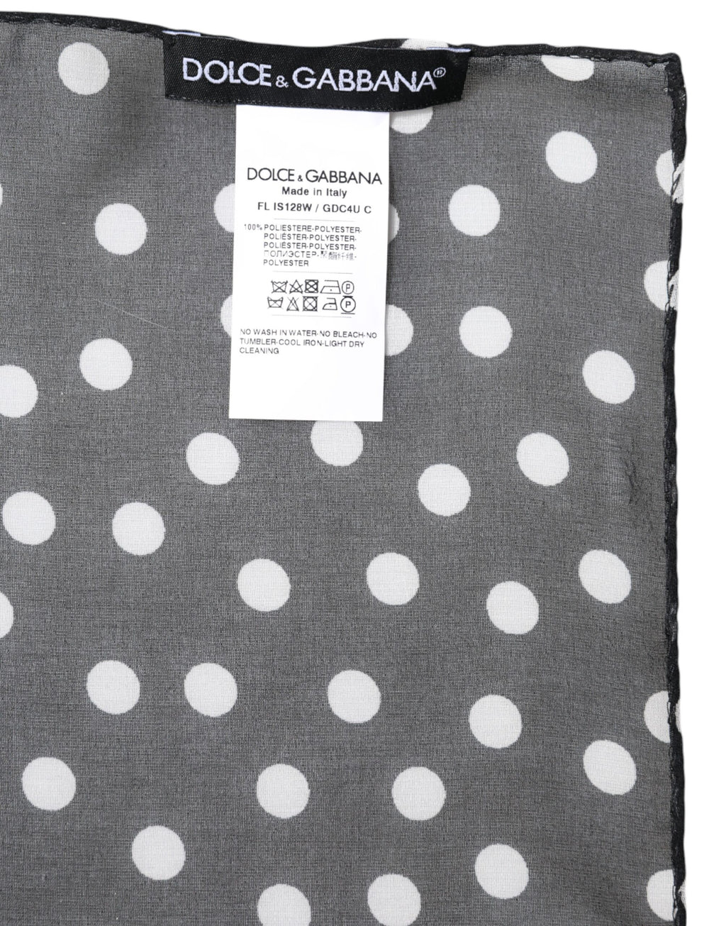 Dolce &amp; Gabbana – Schwarzer Wickelschal aus Polyester mit Punkten