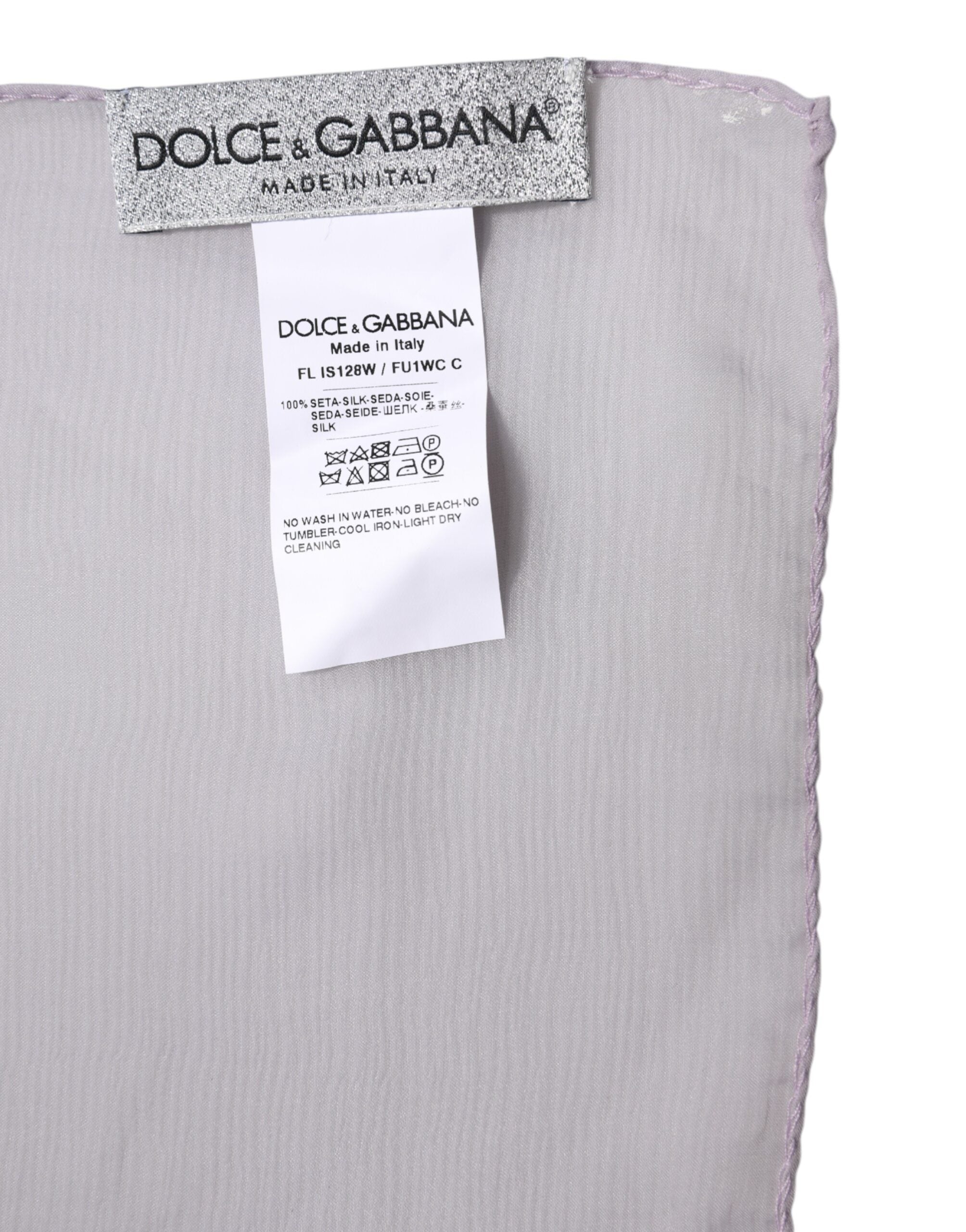 Dolce &amp; Gabbana – Lilafarbener rechteckiger Wickelschal aus Seide