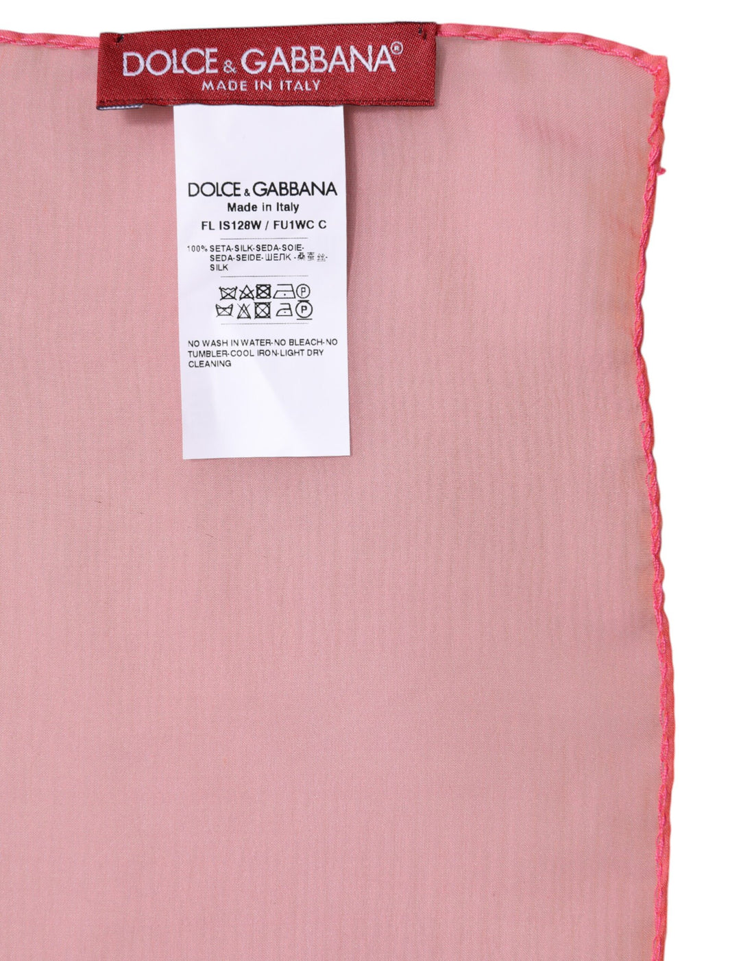 Dolce &amp; Gabbana Rosa Seidenschal mit rechteckigem Muster für Damen