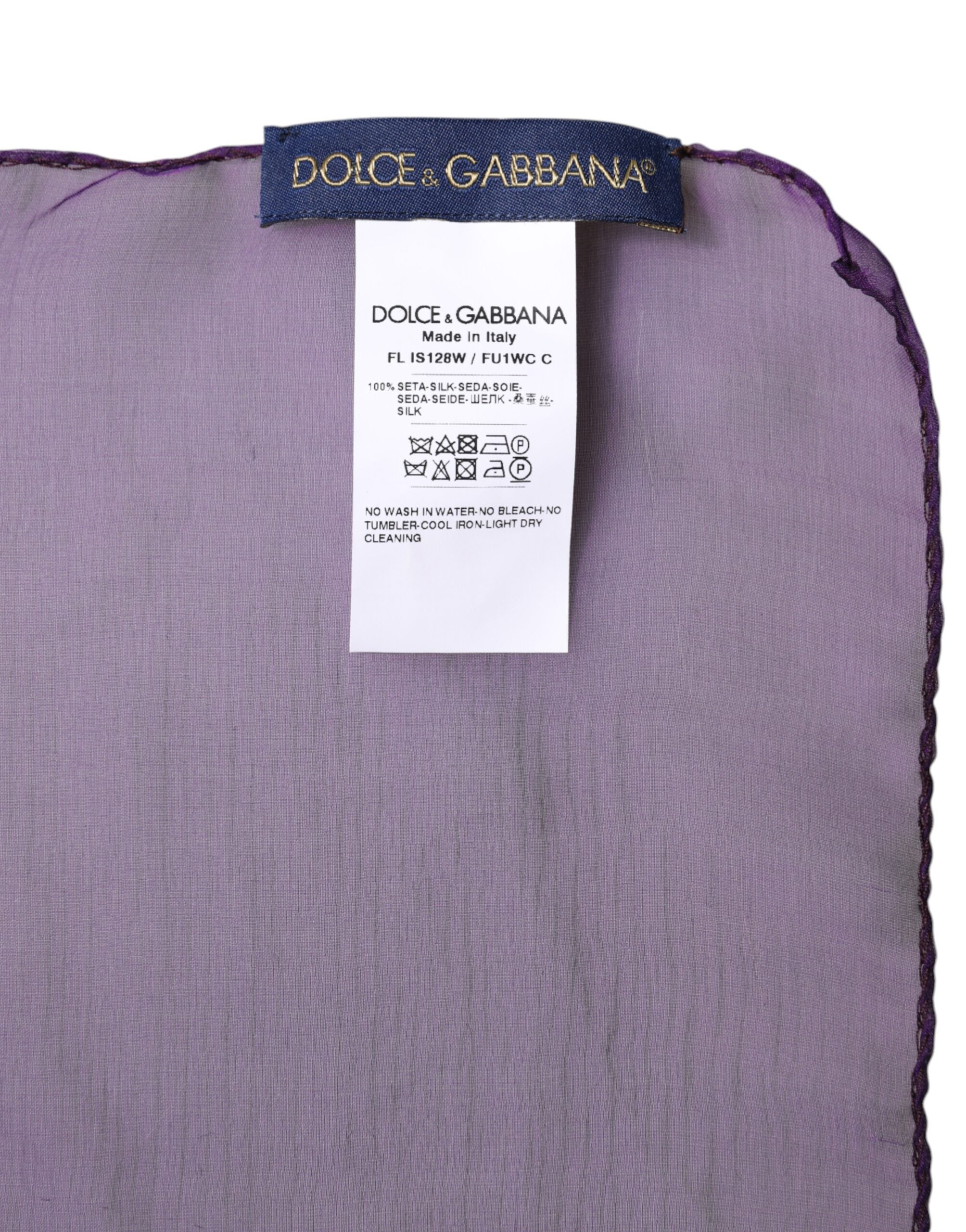 Dolce &amp; Gabbana – Lilafarbener rechteckiger Wickelschal aus Seide