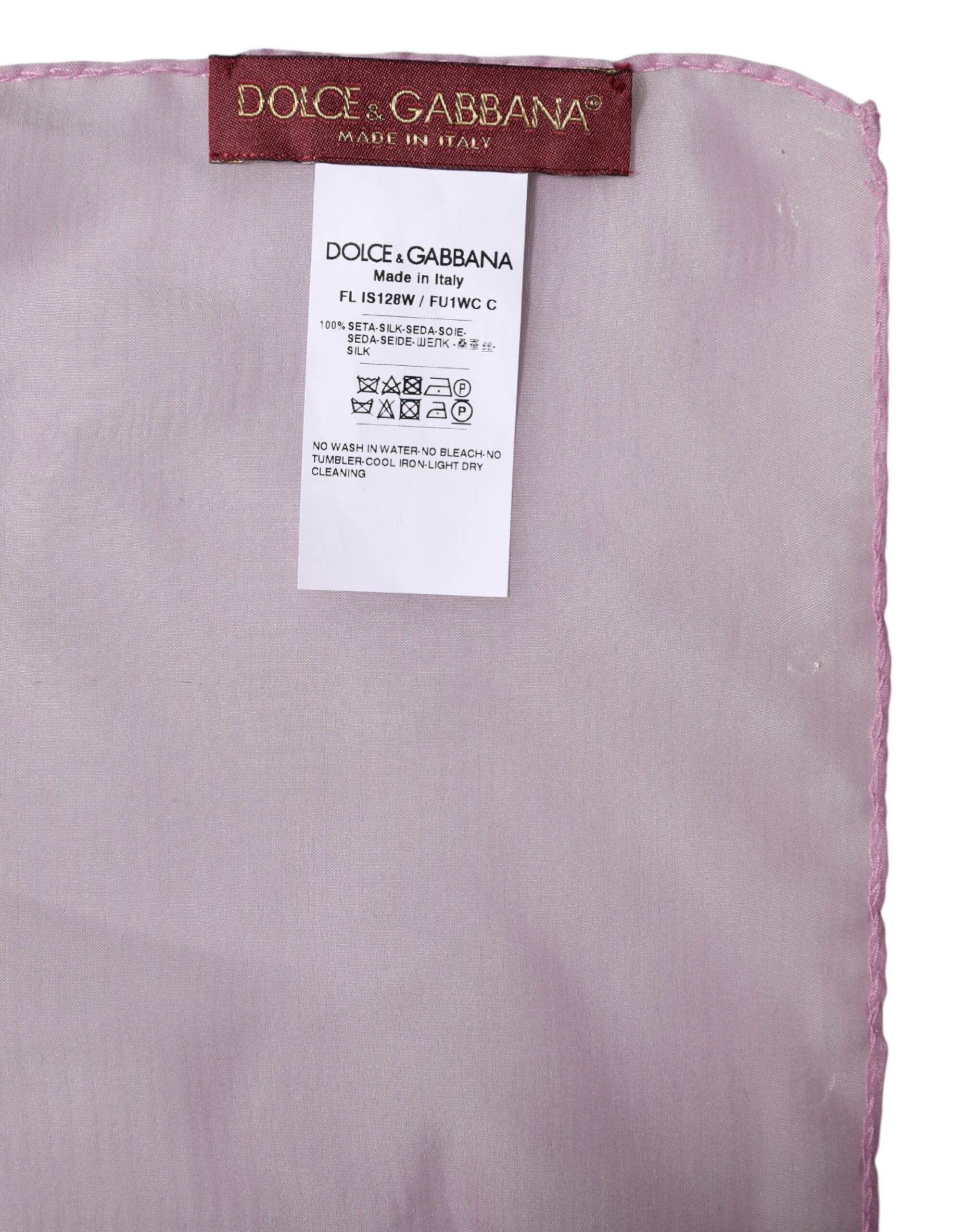 Dolce &amp; Gabbana Rosa Seidenschal mit rechteckigem Muster für Damen