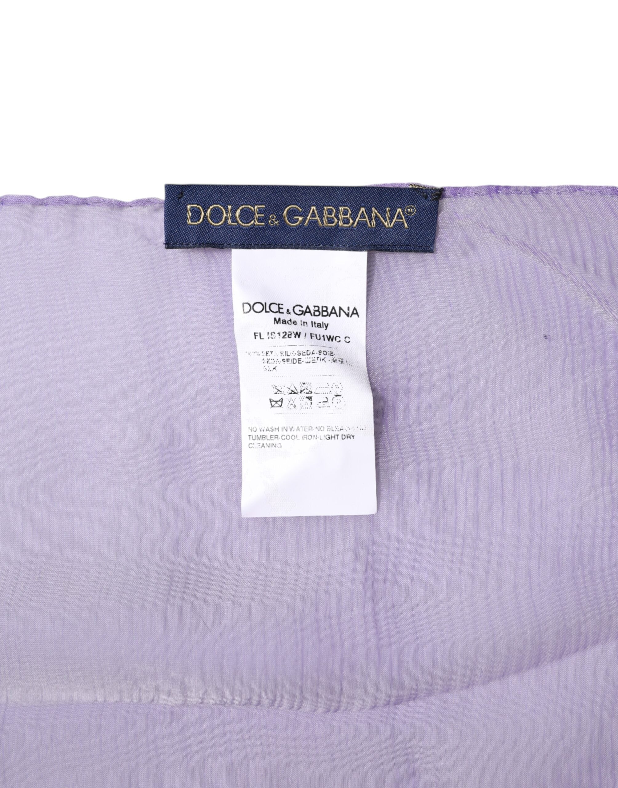 Dolce &amp; Gabbana – Lilafarbener rechteckiger Wickelschal aus Seide