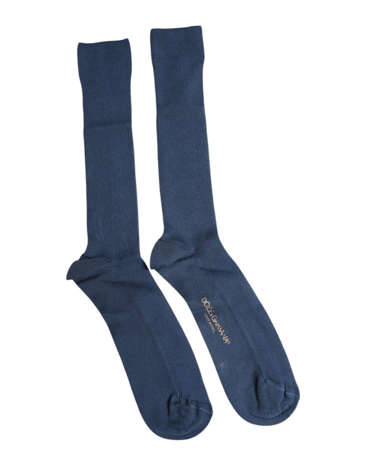 Dolce &amp; Gabbana – Wadensocken aus blauer Baumwolle mit DG-Logo
