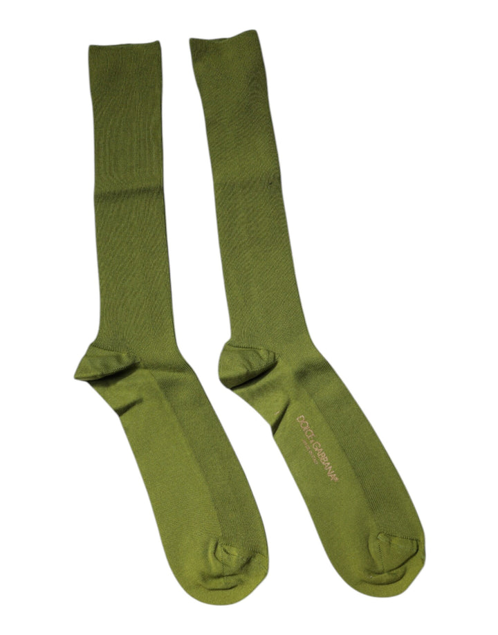 Dolce &amp; Gabbana – Wadensocken aus grüner Baumwolle mit Logo
