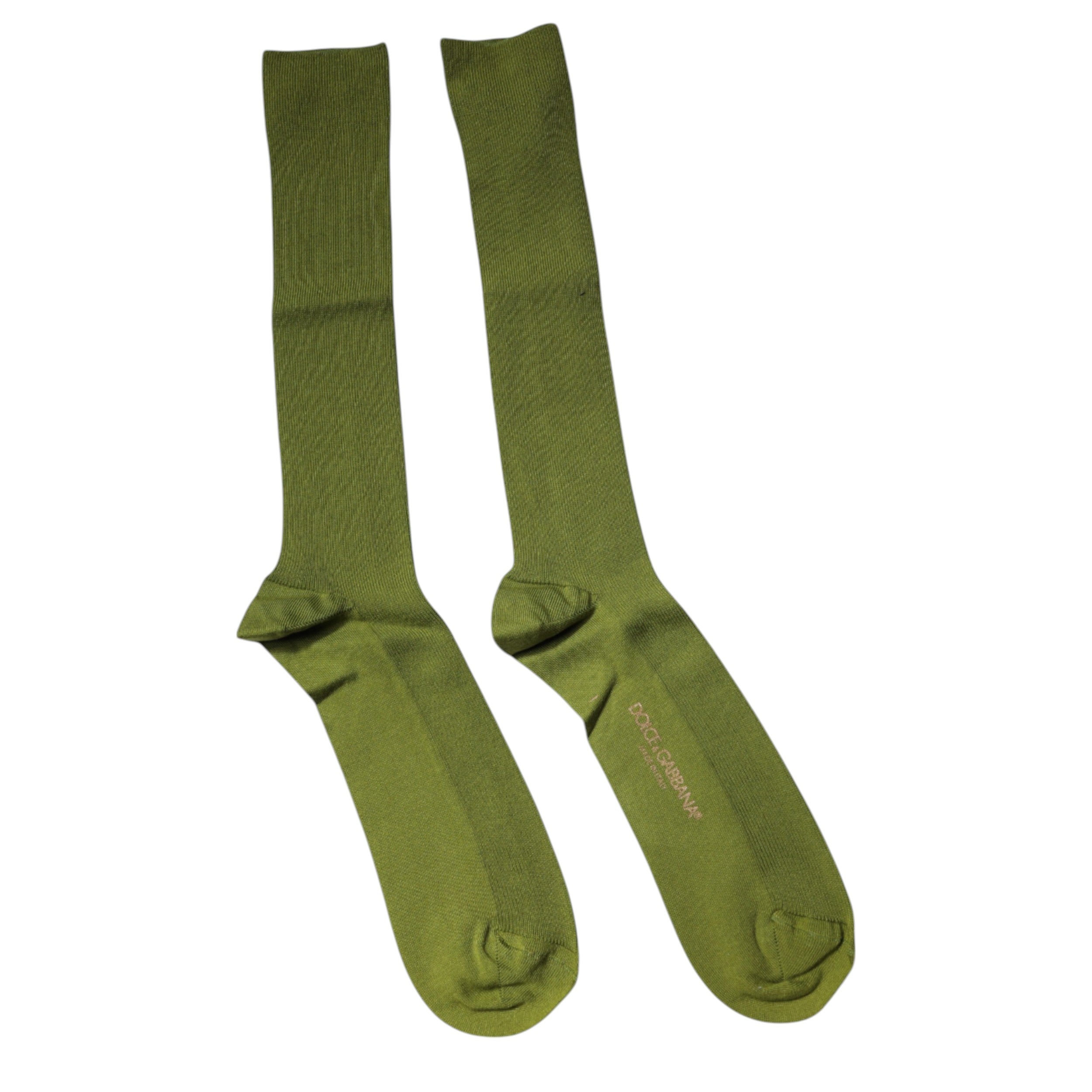 Dolce &amp; Gabbana – Wadensocken aus grüner Baumwolle mit Logo