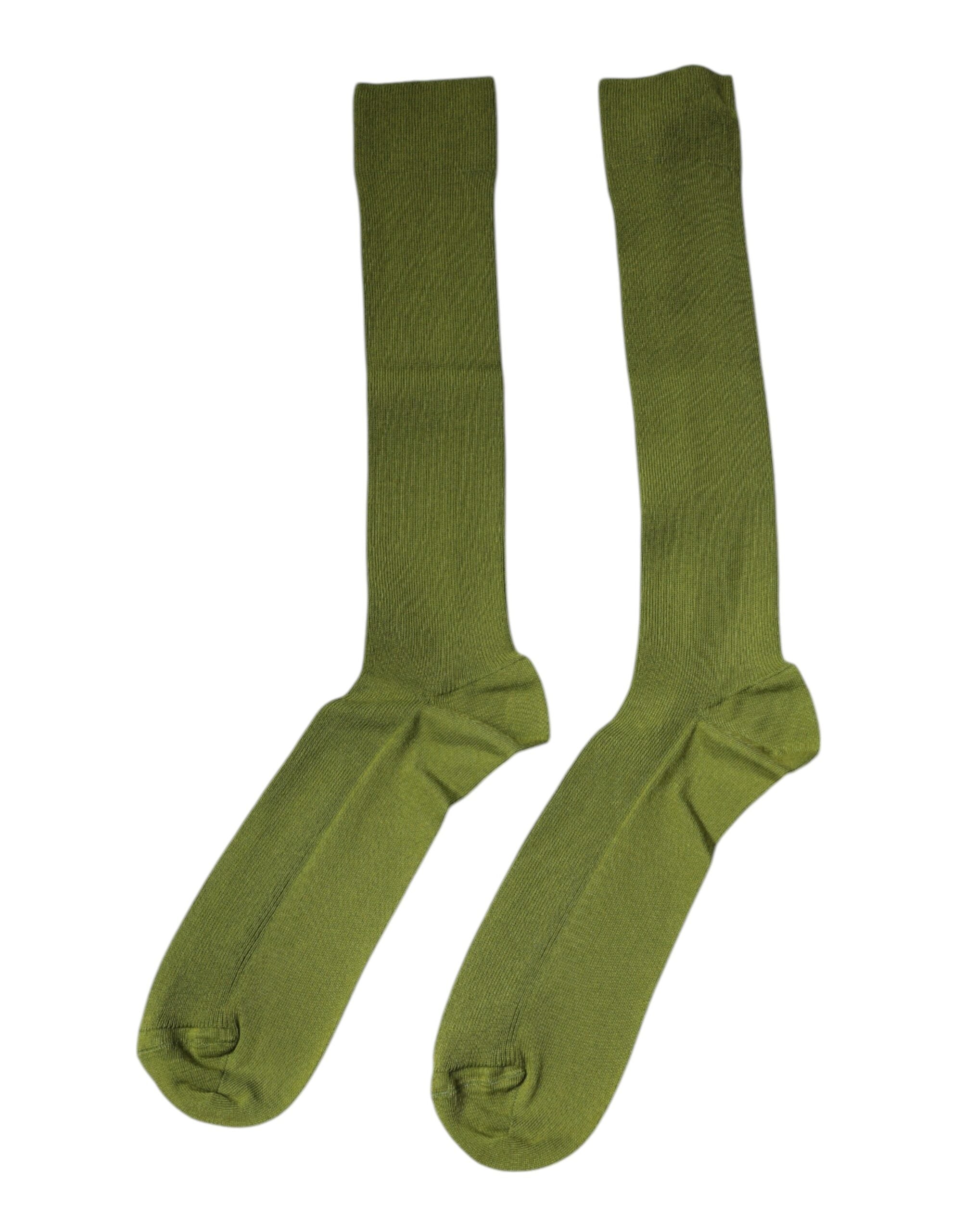 Dolce &amp; Gabbana – Wadensocken aus grüner Baumwolle mit Logo