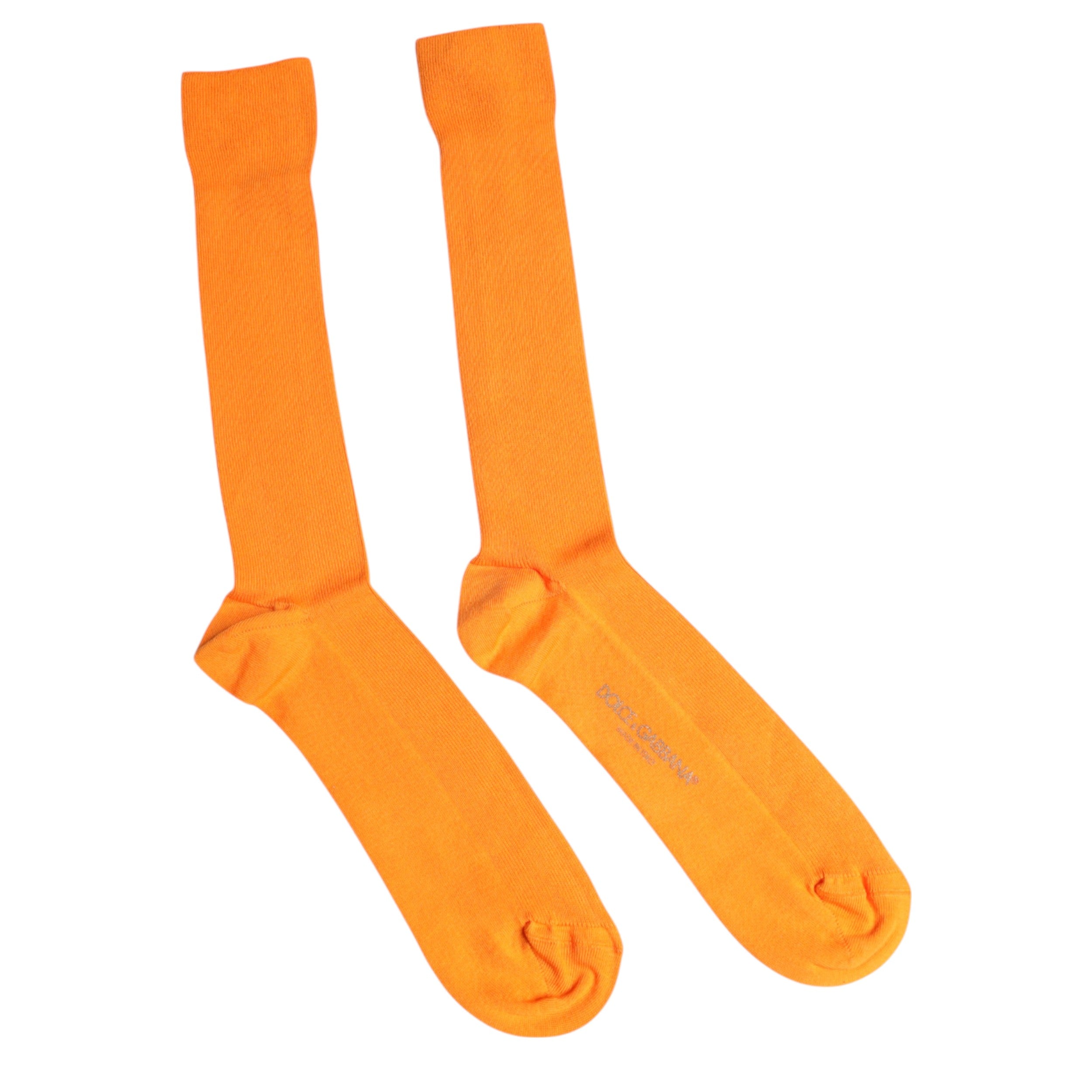 Dolce &amp; Gabbana – Wadensocken aus orangefarbener Baumwolle mit Logo