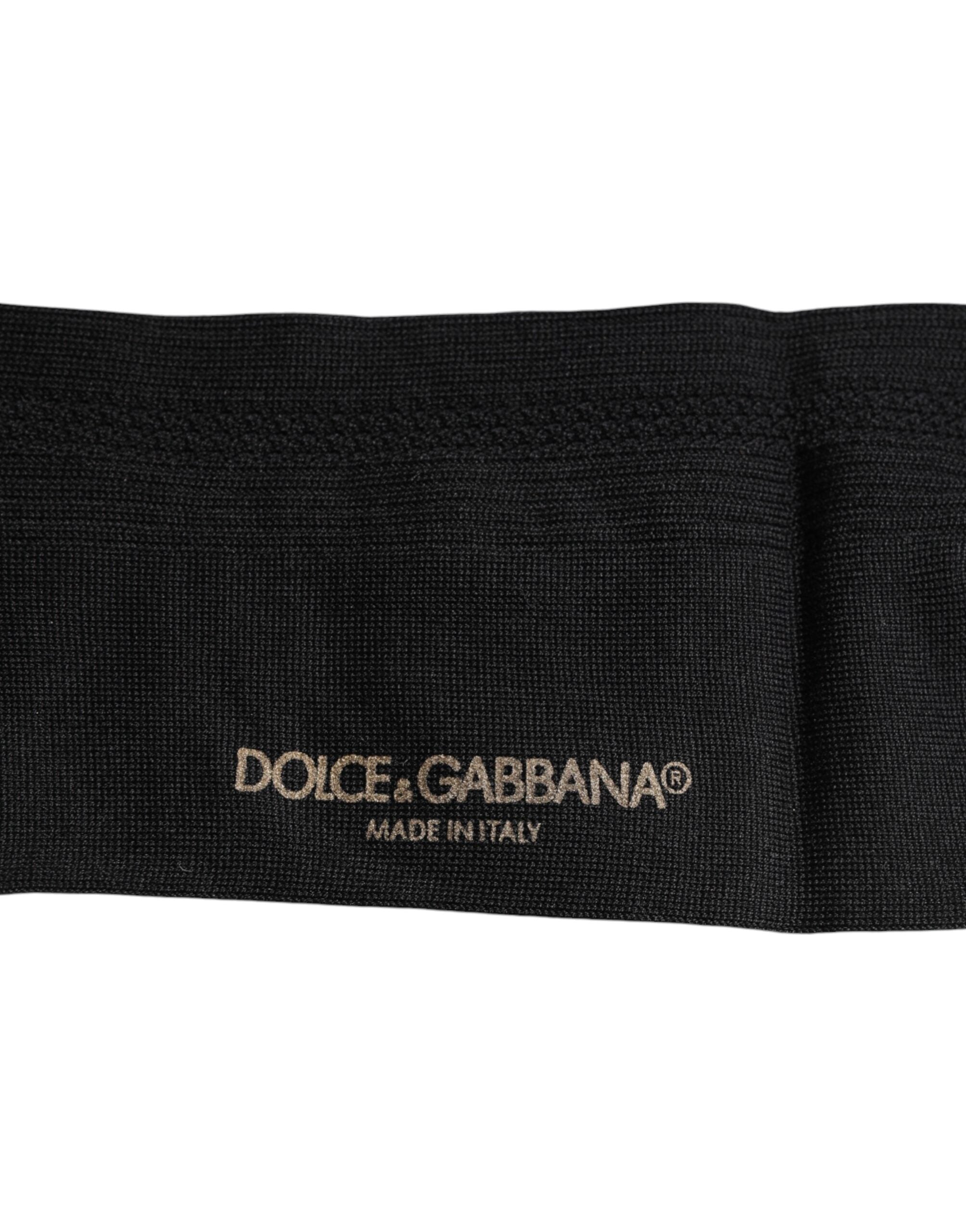 Dolce &amp; Gabbana – Wadenlange Herrensocken mit Stretch-Logo in Schwarz