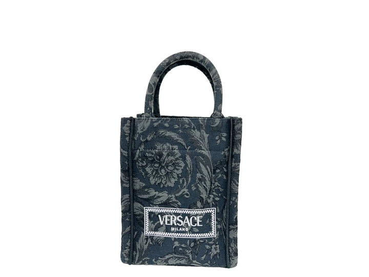 Versace Athena Barocco Mini Top Handle Tote Umhängetasche Schwarz
