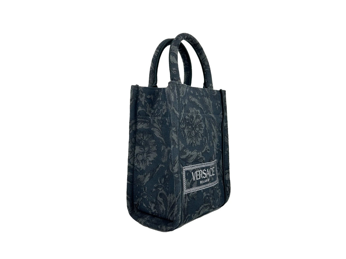 Versace Athena Barocco Mini Top Handle Tote Umhängetasche Schwarz