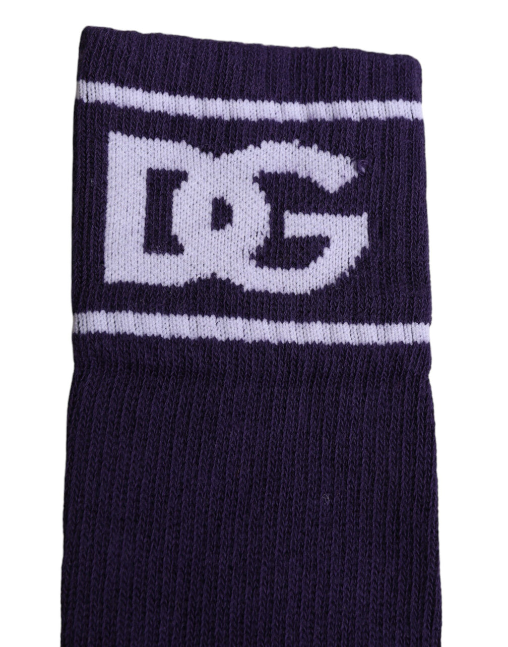 Dolce &amp; Gabbana – Lila Baumwollsocken mit offenem Zehenbereich und DG-Logoprint