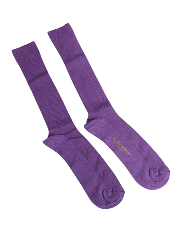Dolce &amp; Gabbana – Wadensocken aus violetter Baumwolle mit Logo