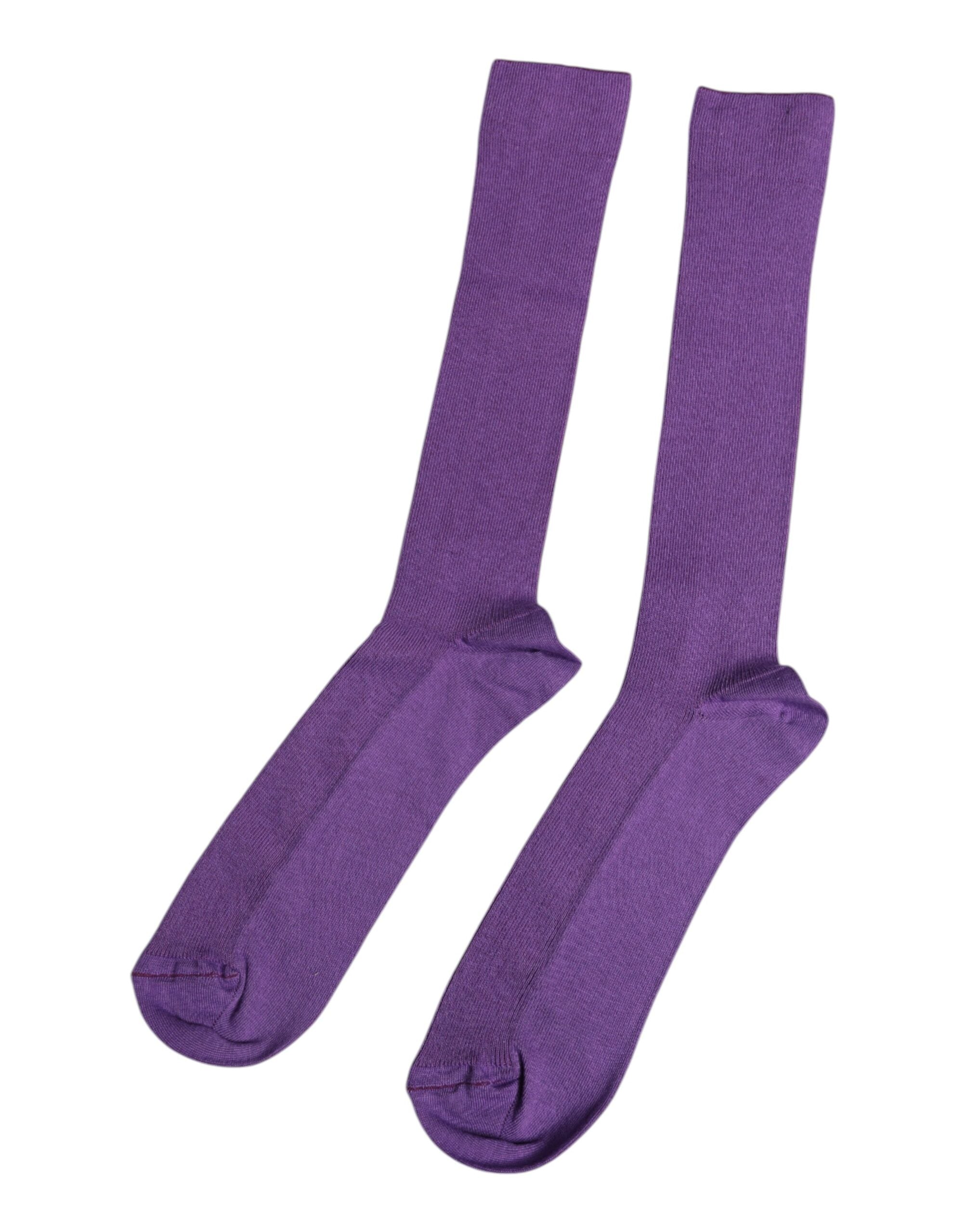 Dolce &amp; Gabbana – Wadensocken aus violetter Baumwolle mit Logo