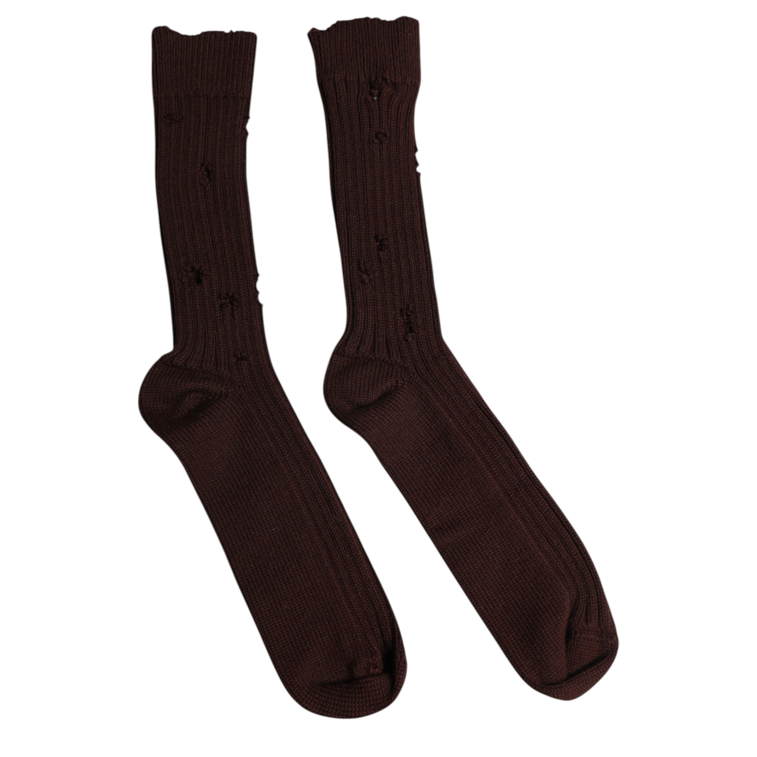 Dolce &amp; Gabbana – Wadenstrümpfe aus brauner Stretch-Baumwolle