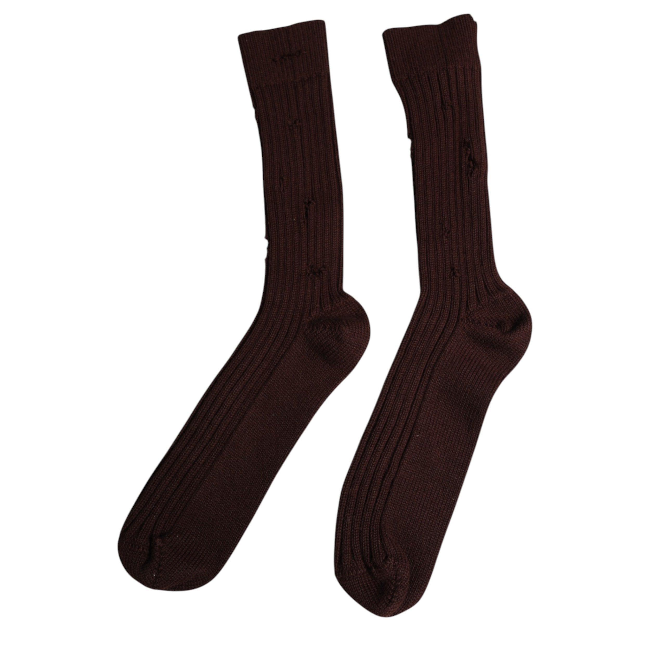 Dolce &amp; Gabbana – Wadenstrümpfe aus brauner Stretch-Baumwolle
