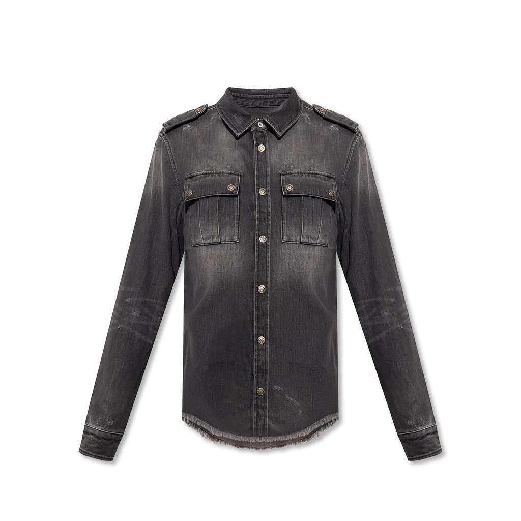 Balmain Baumwoll-Jeanshemd
