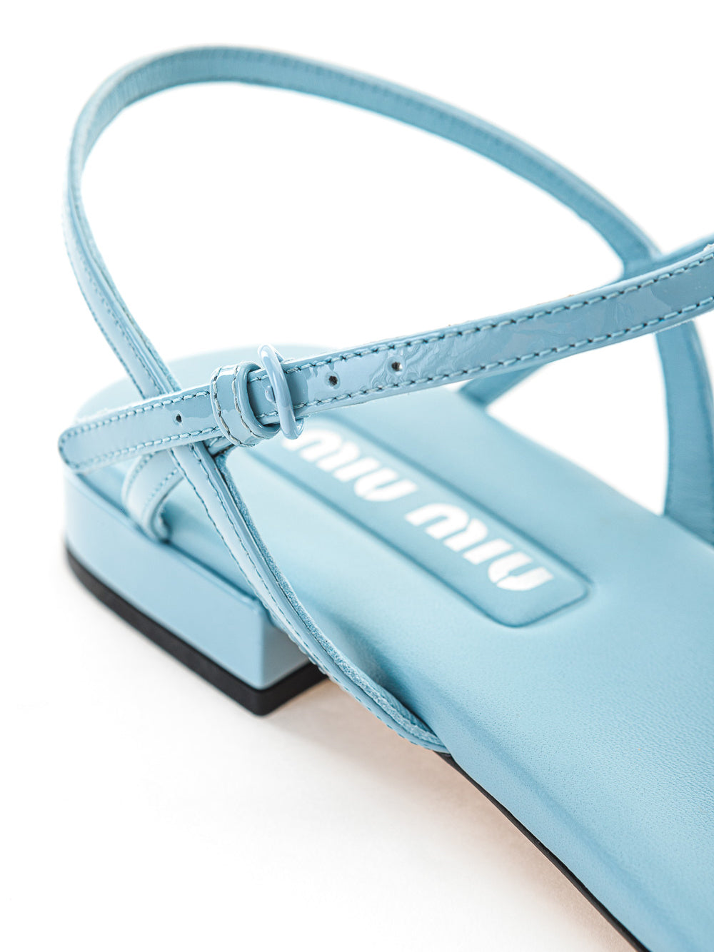 Miu Miu Blue Patent Leather Thong Sandal