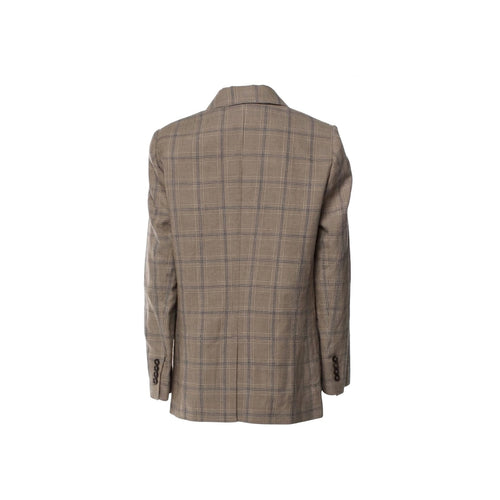 Brunello Cucinelli Prince Of Wales Linen Blazer