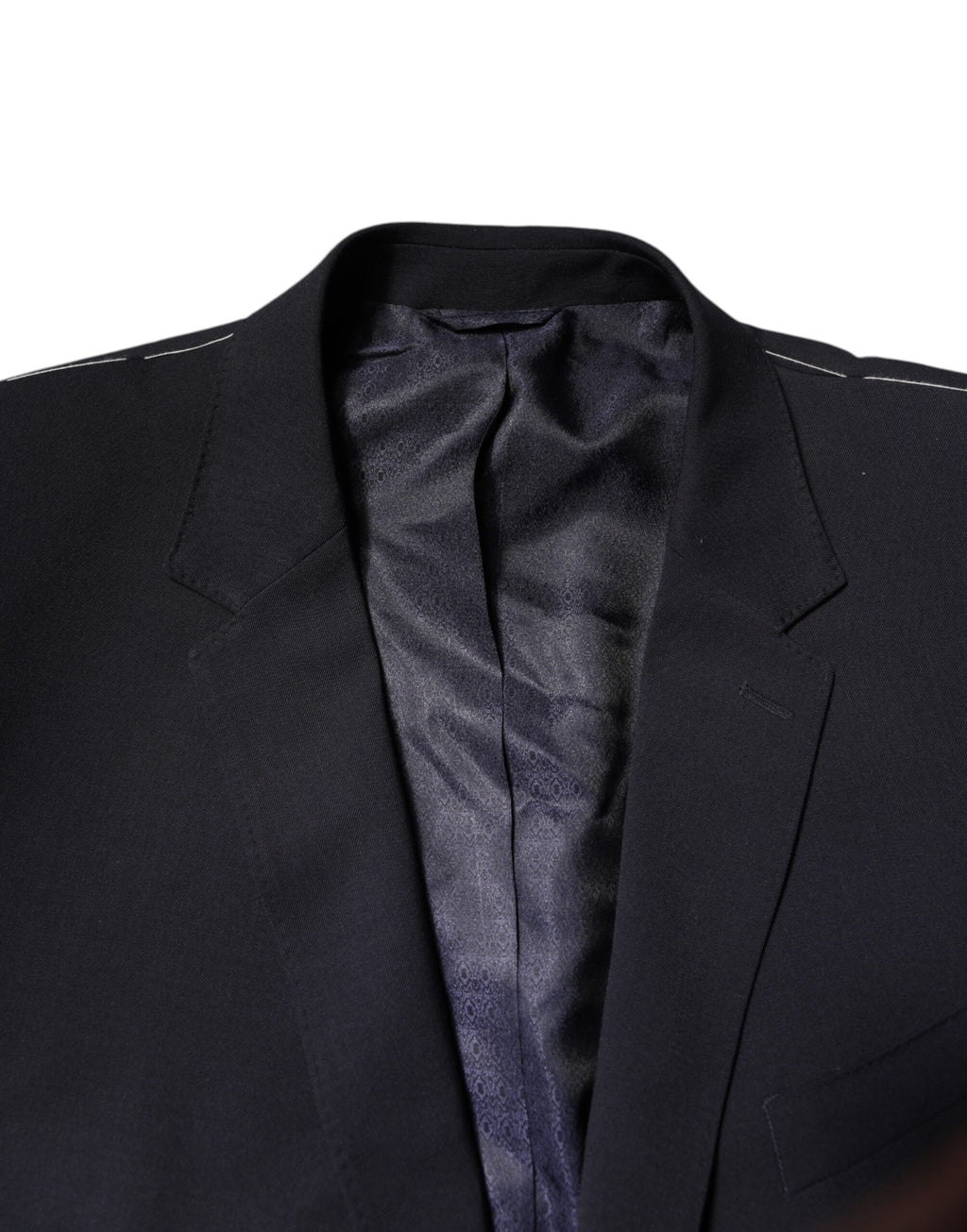 Dolce &amp; Gabbana Dunkelblauer einreihiger Blazer aus Wolle