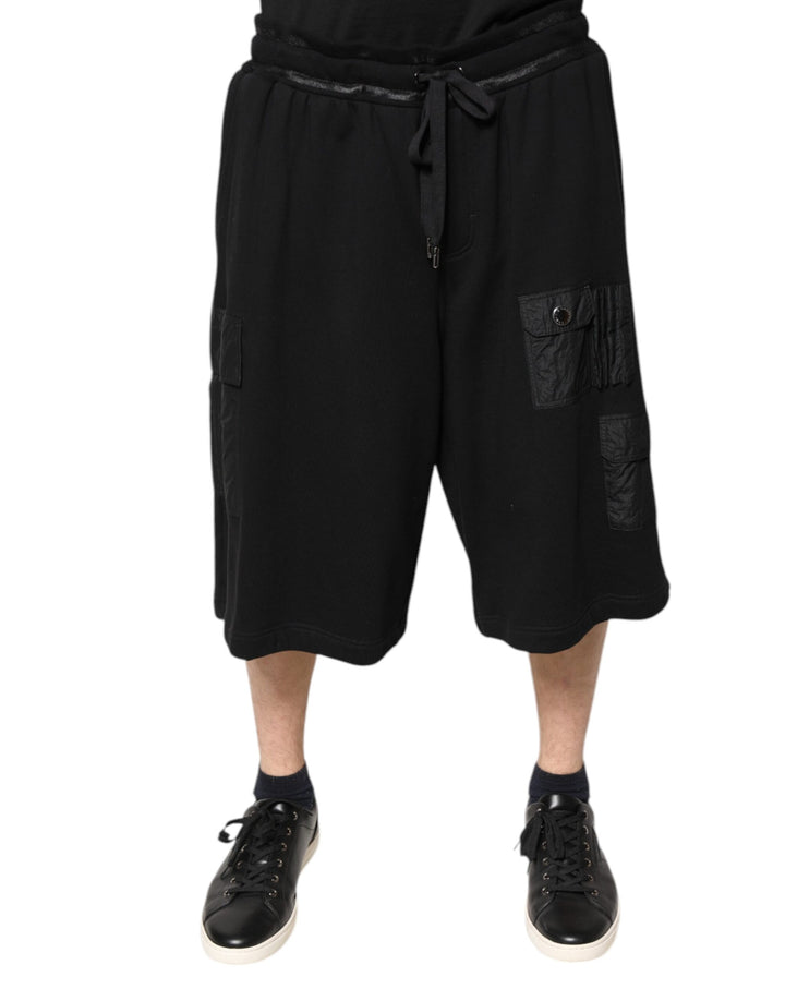 Dolce &amp; Gabbana Schwarze Cargo-Sweatshorts aus Baumwolle für Herren
